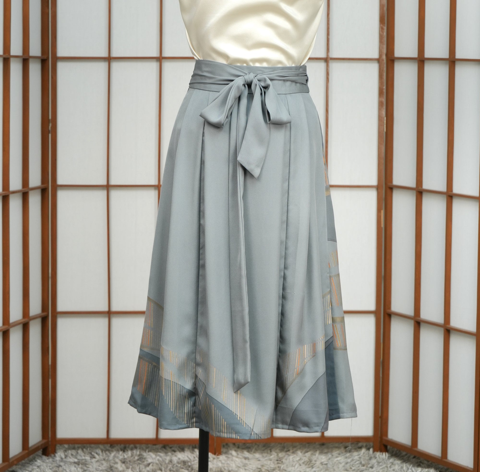 Premium On-hand: Hanbok skirt | Wavy Blue | HS7096M 1P