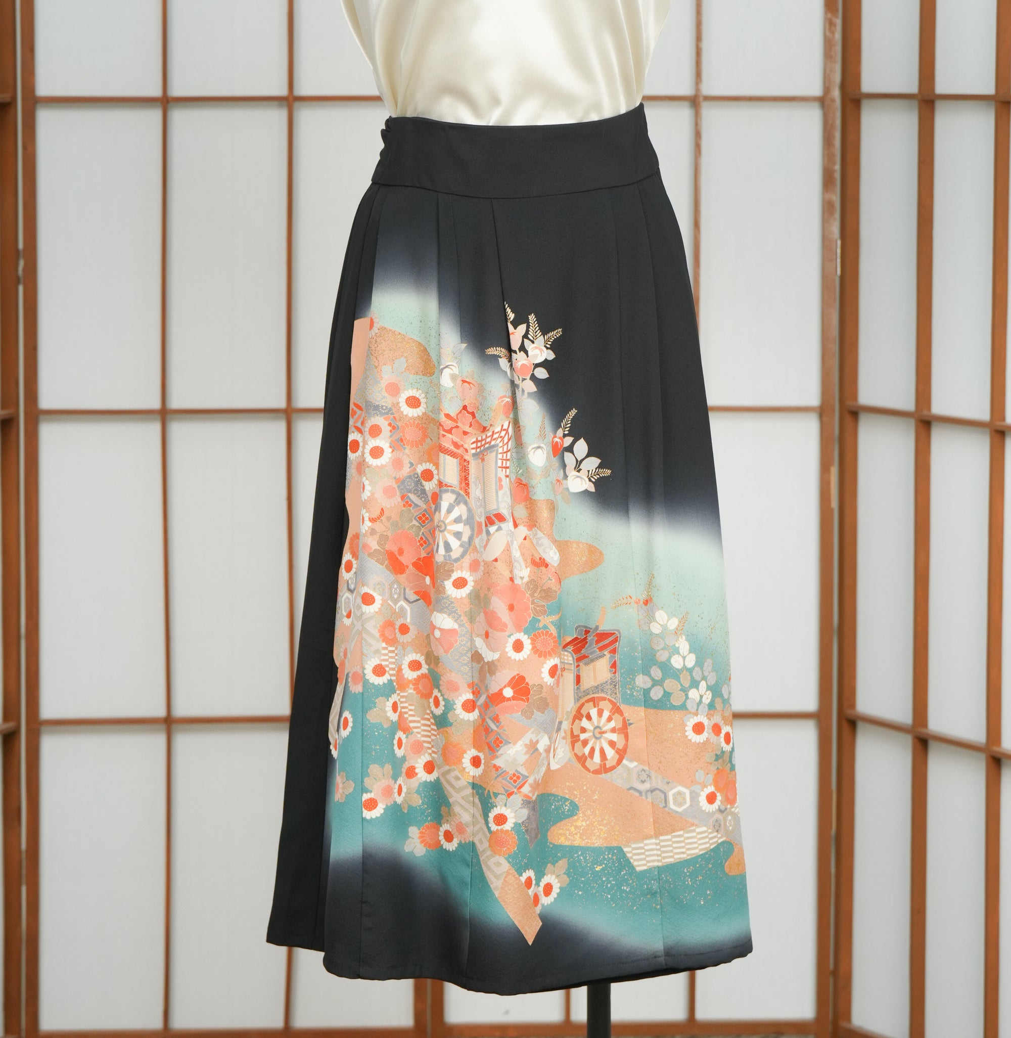 Premium On-hand: Hanbok skirt | Black and green | HS7315 1P