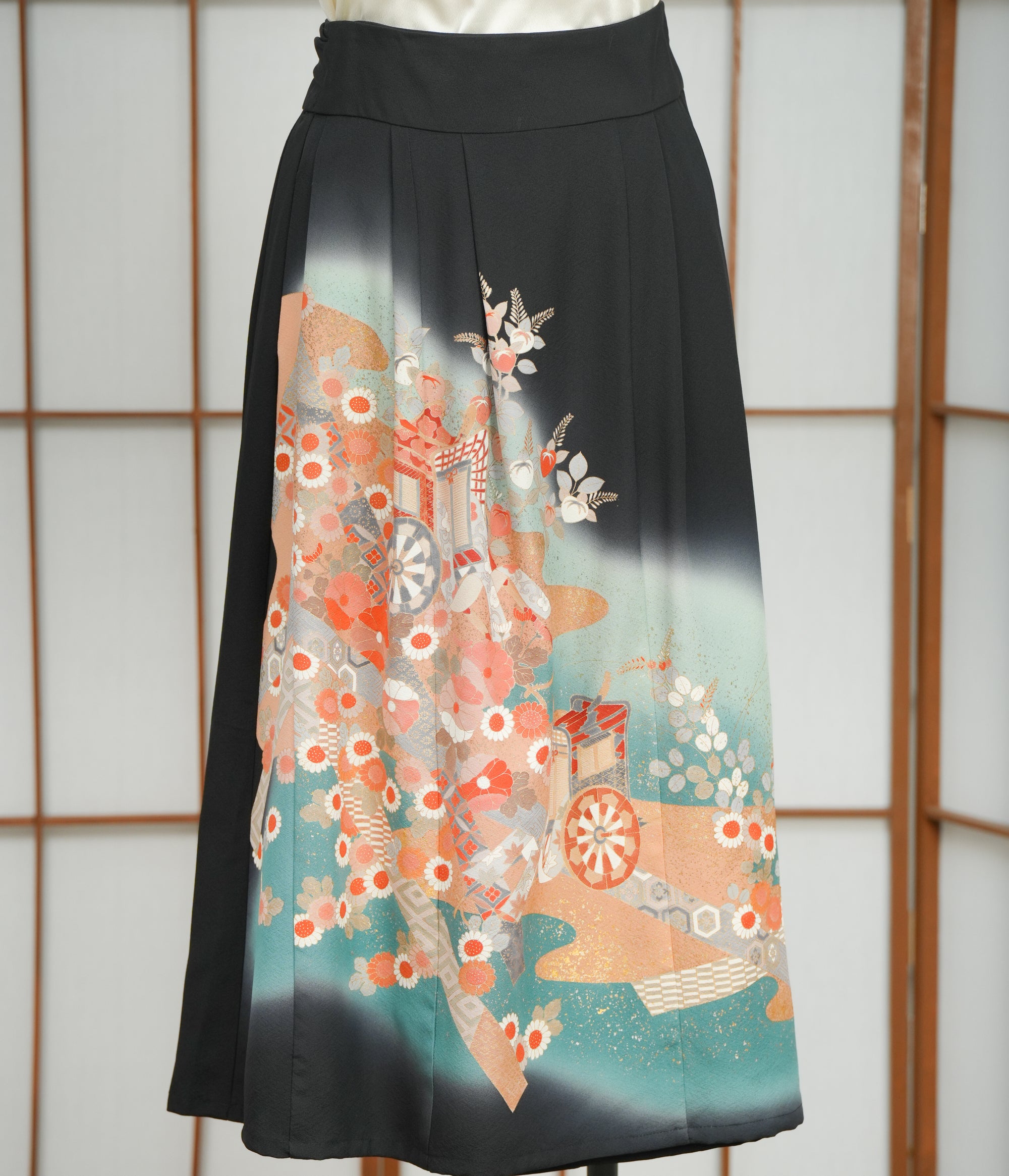 Premium On-hand: Hanbok skirt | Black and green | HS7315 1P