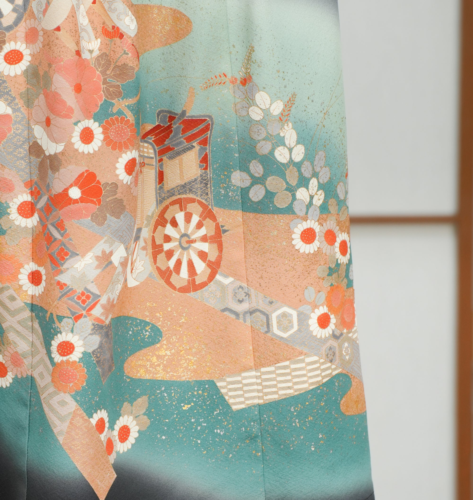 Premium On-hand: Hanbok skirt | Black and green | HS7315 1P
