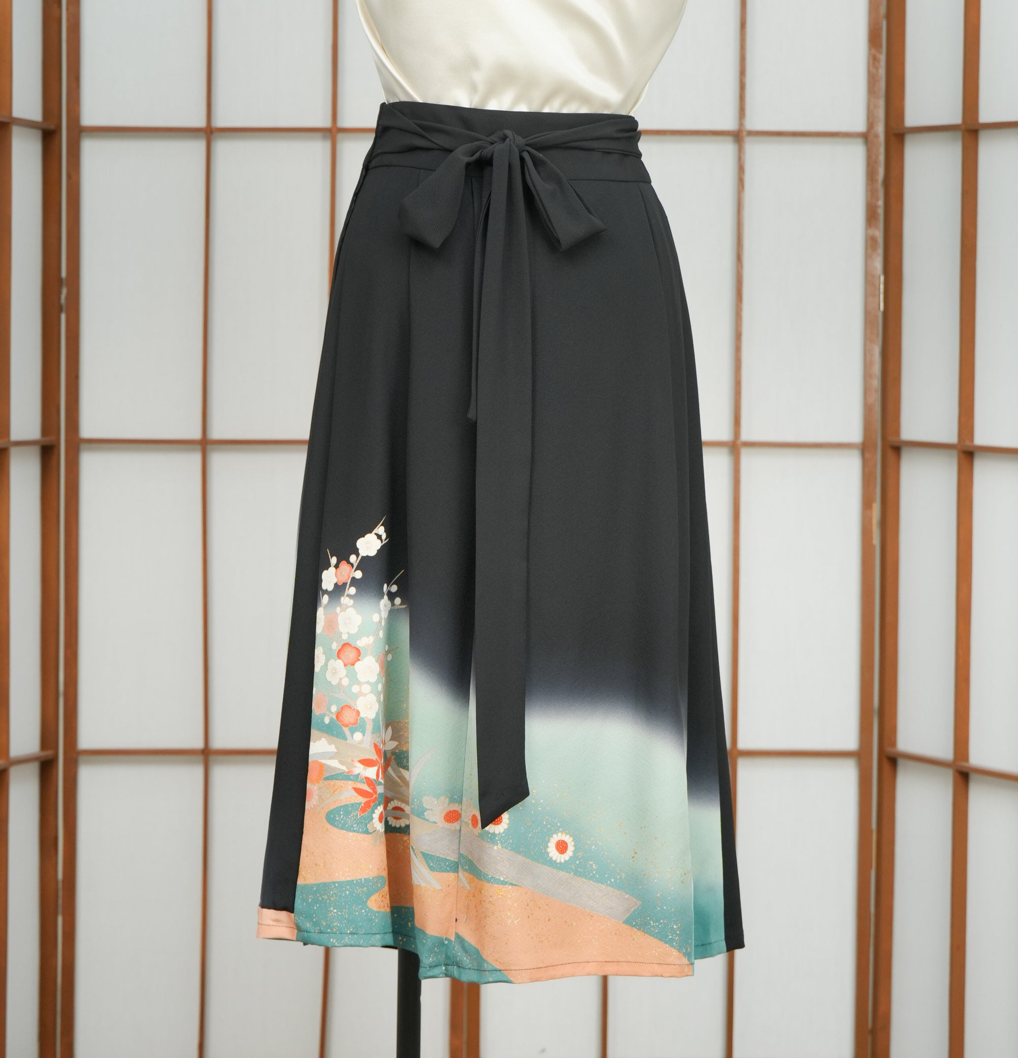 Premium On-hand: Hanbok skirt | Black and green | HS7315 1P