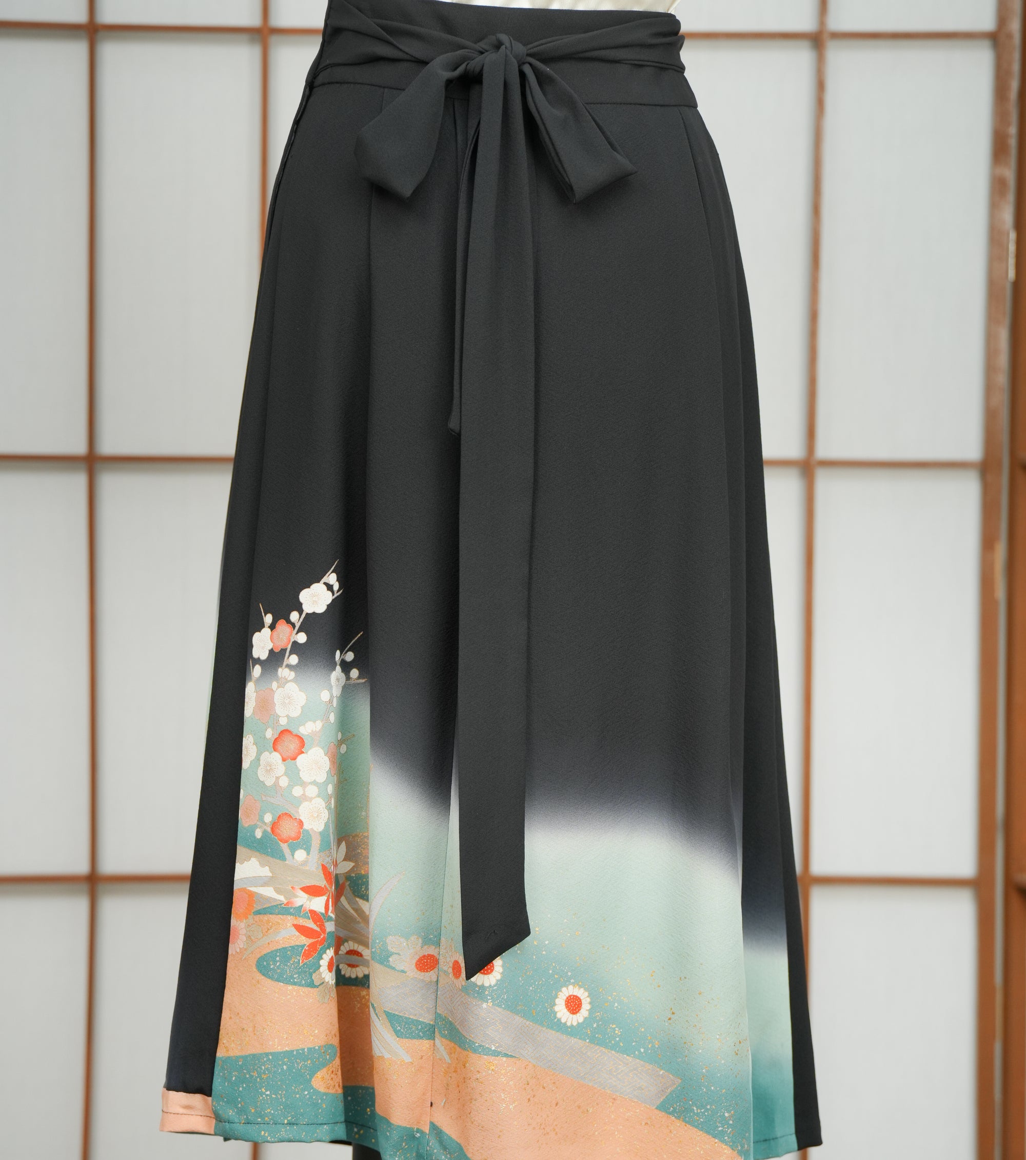 Premium On-hand: Hanbok skirt | Black and green | HS7315 1P