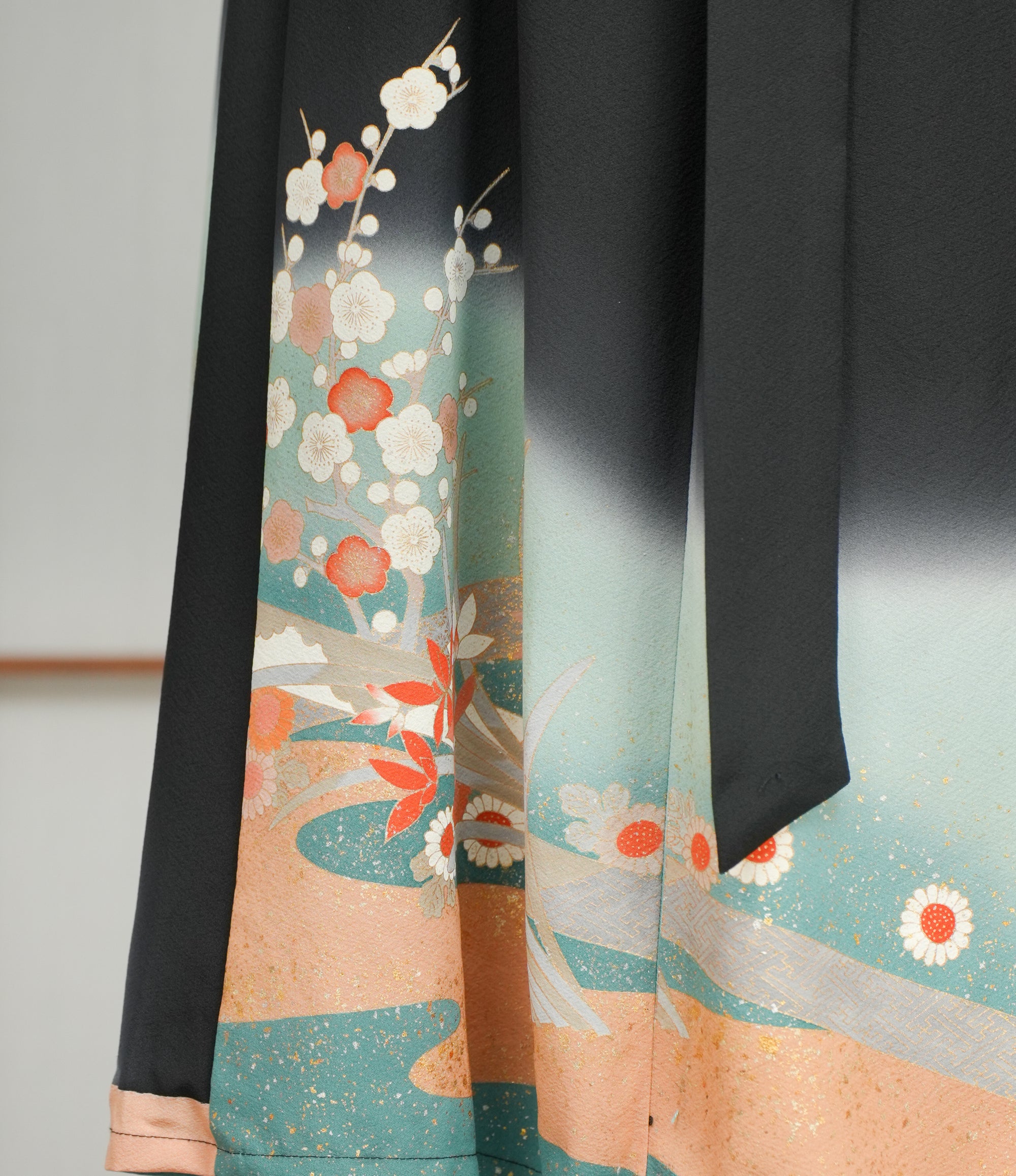 Premium On-hand: Hanbok skirt | Black and green | HS7315 1P