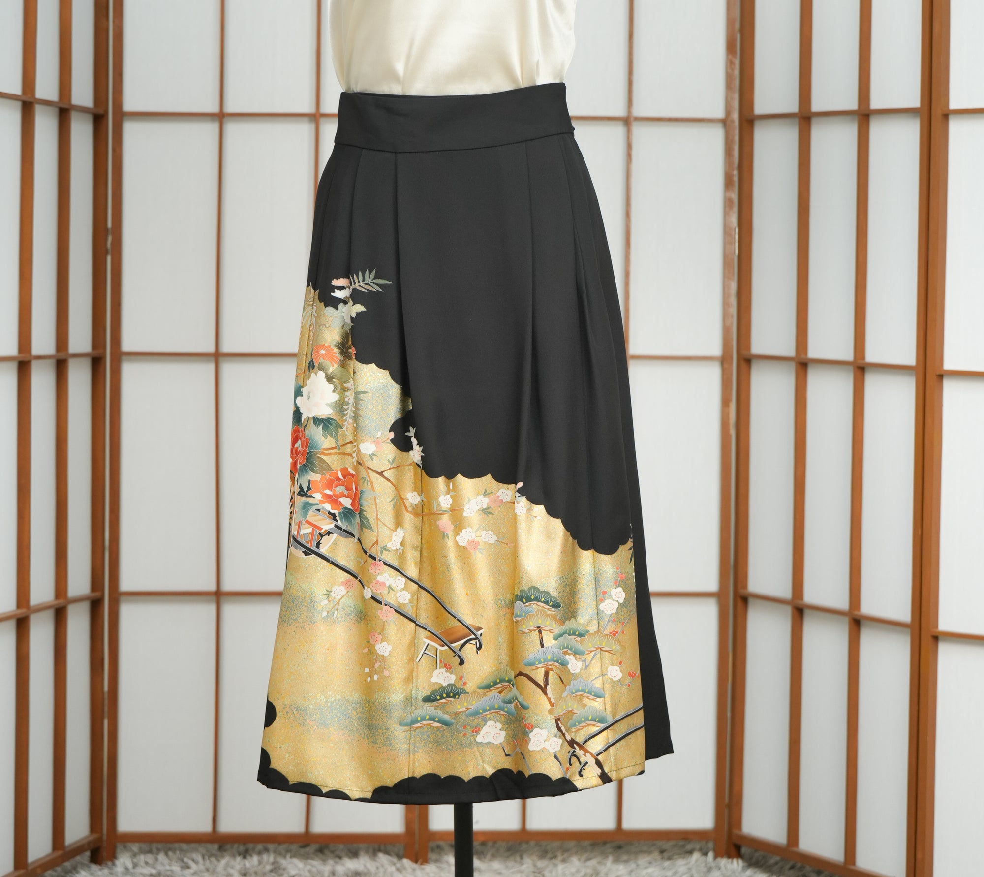 Premium On-hand: Hanbok skirt | Black gold | HS7313 2P