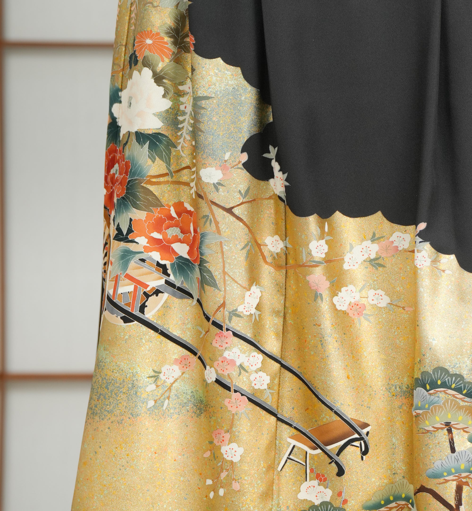 Premium On-hand: Hanbok skirt | Black gold | HS7313 2P