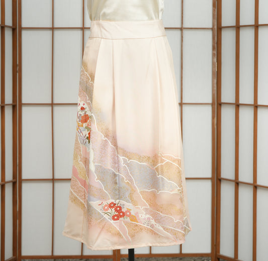 Premium On-hand: Cream floral Hanbok skirt | HS7319 2P
