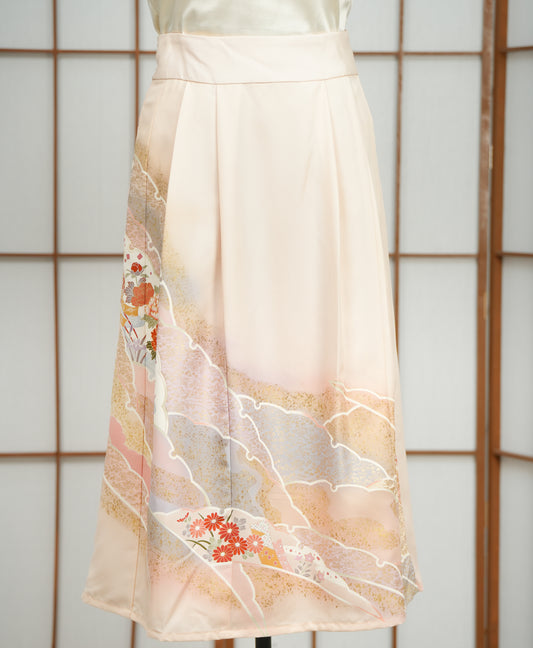 Premium On-hand: Cream floral Hanbok skirt | HS7319 2P