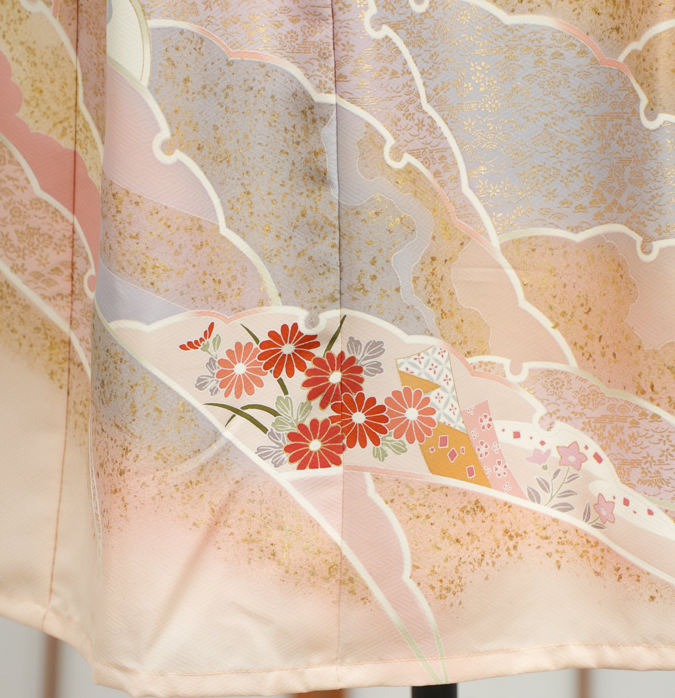 Premium On-hand: Cream floral Hanbok skirt | HS7319 2P