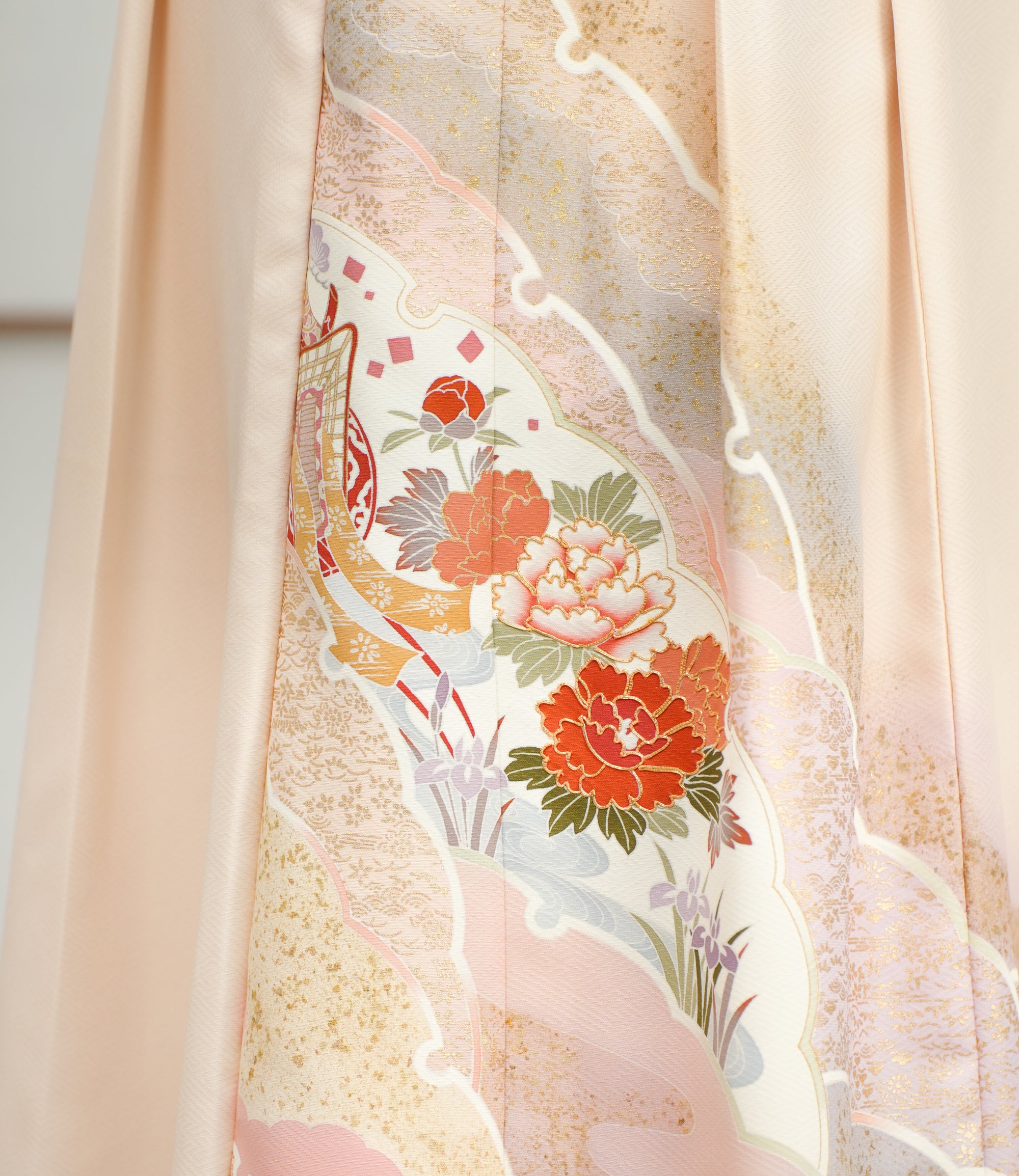 Premium On-hand: Cream floral Hanbok skirt | HS7319 2P