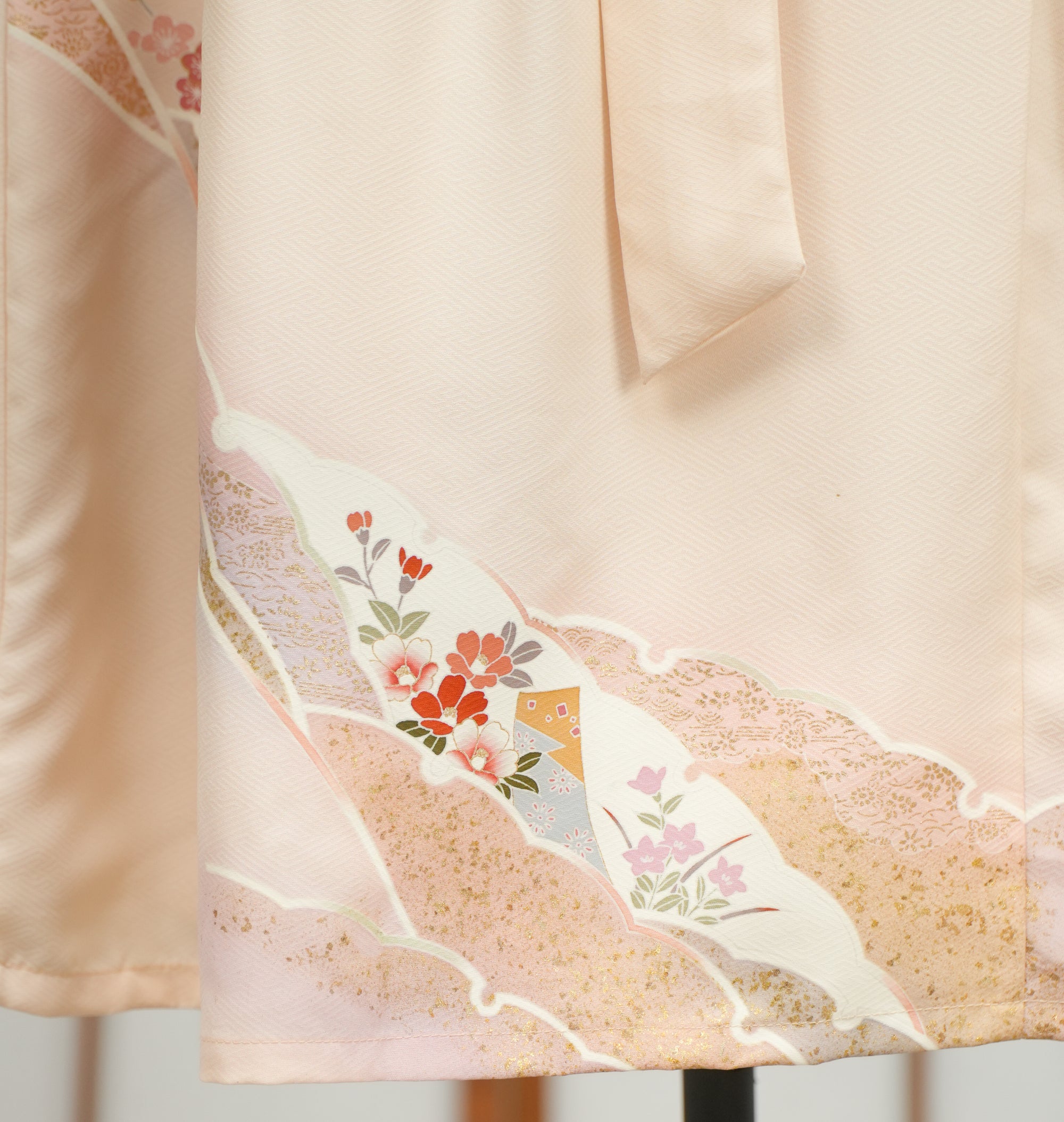 Premium On-hand: Cream floral Hanbok skirt | HS7319 2P