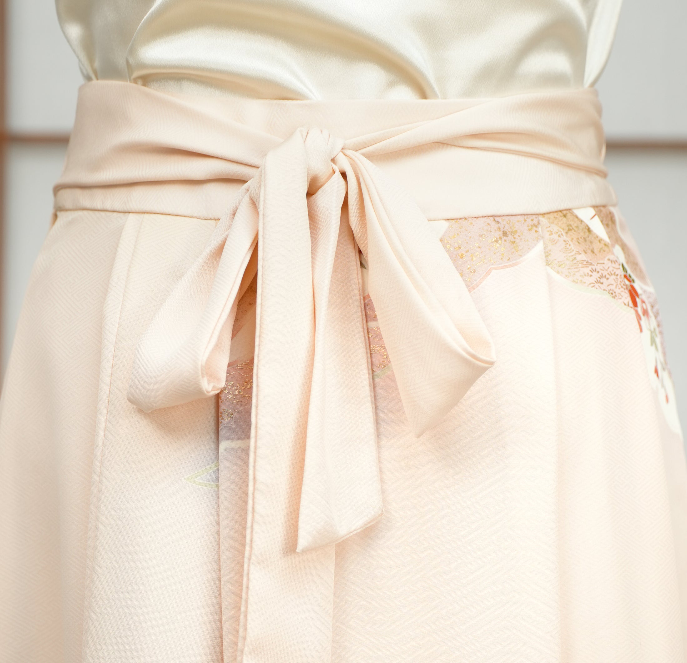 Premium On-hand: Cream floral Hanbok skirt | HS7319 2P