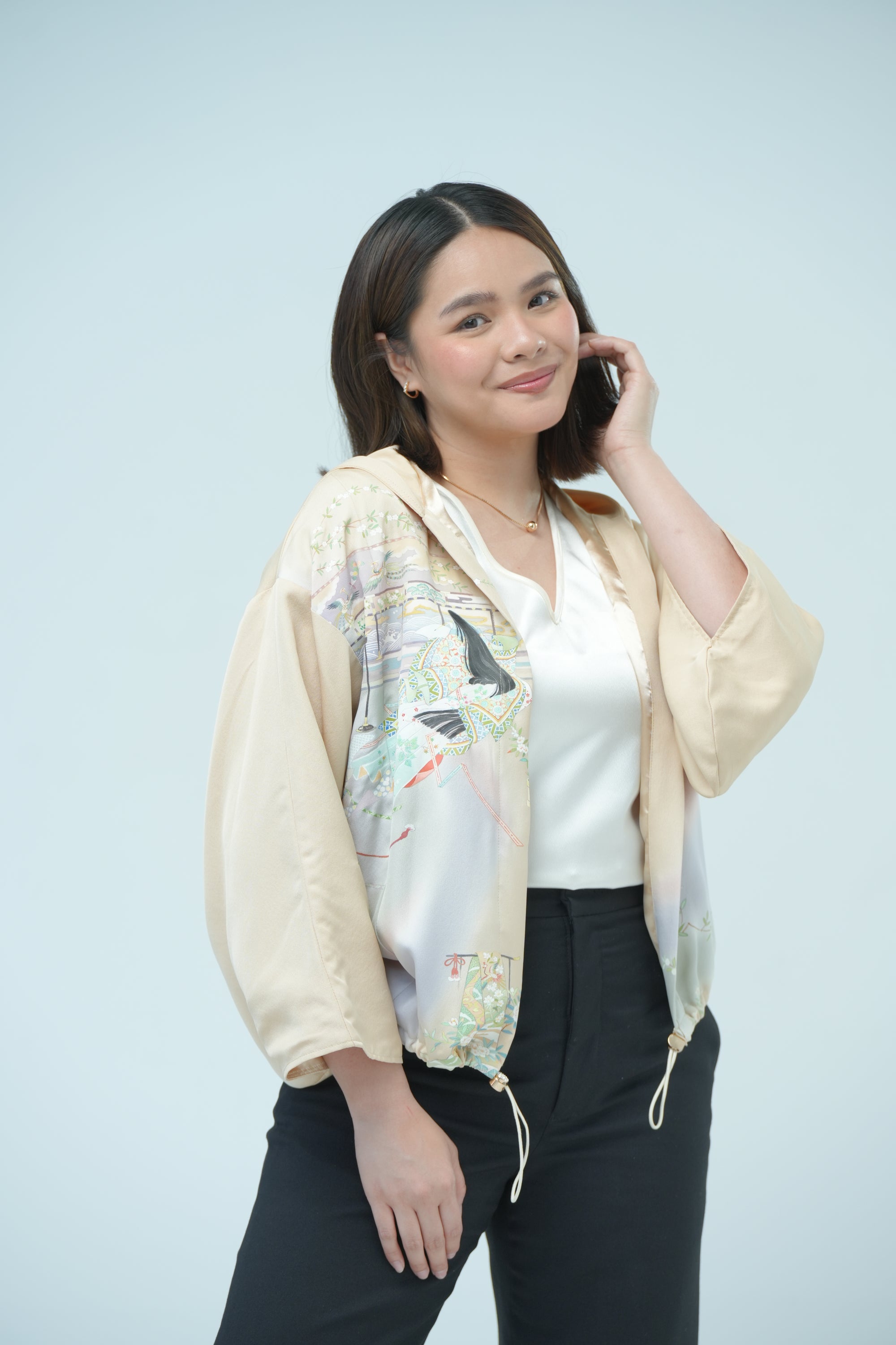 Premium On-hand item: Kodomo Hoodie Princess design | HK6328 Cream