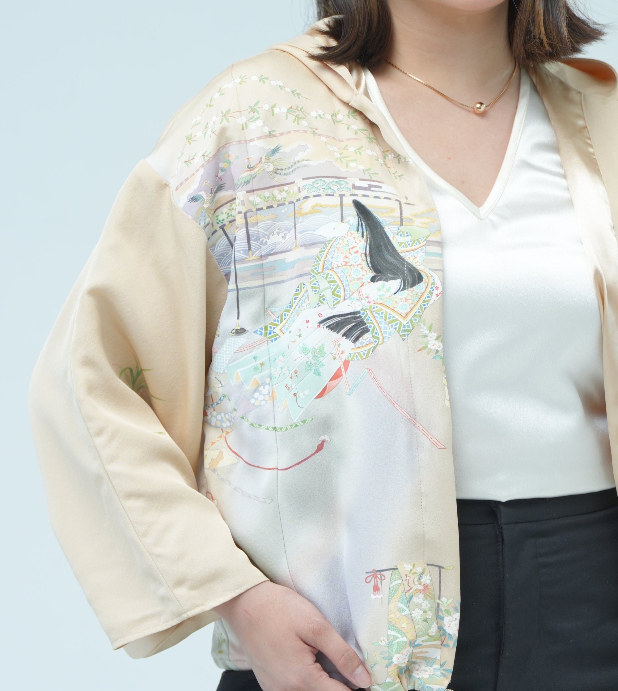 Premium On-hand item: Kodomo Hoodie Princess design | HK6328 Cream