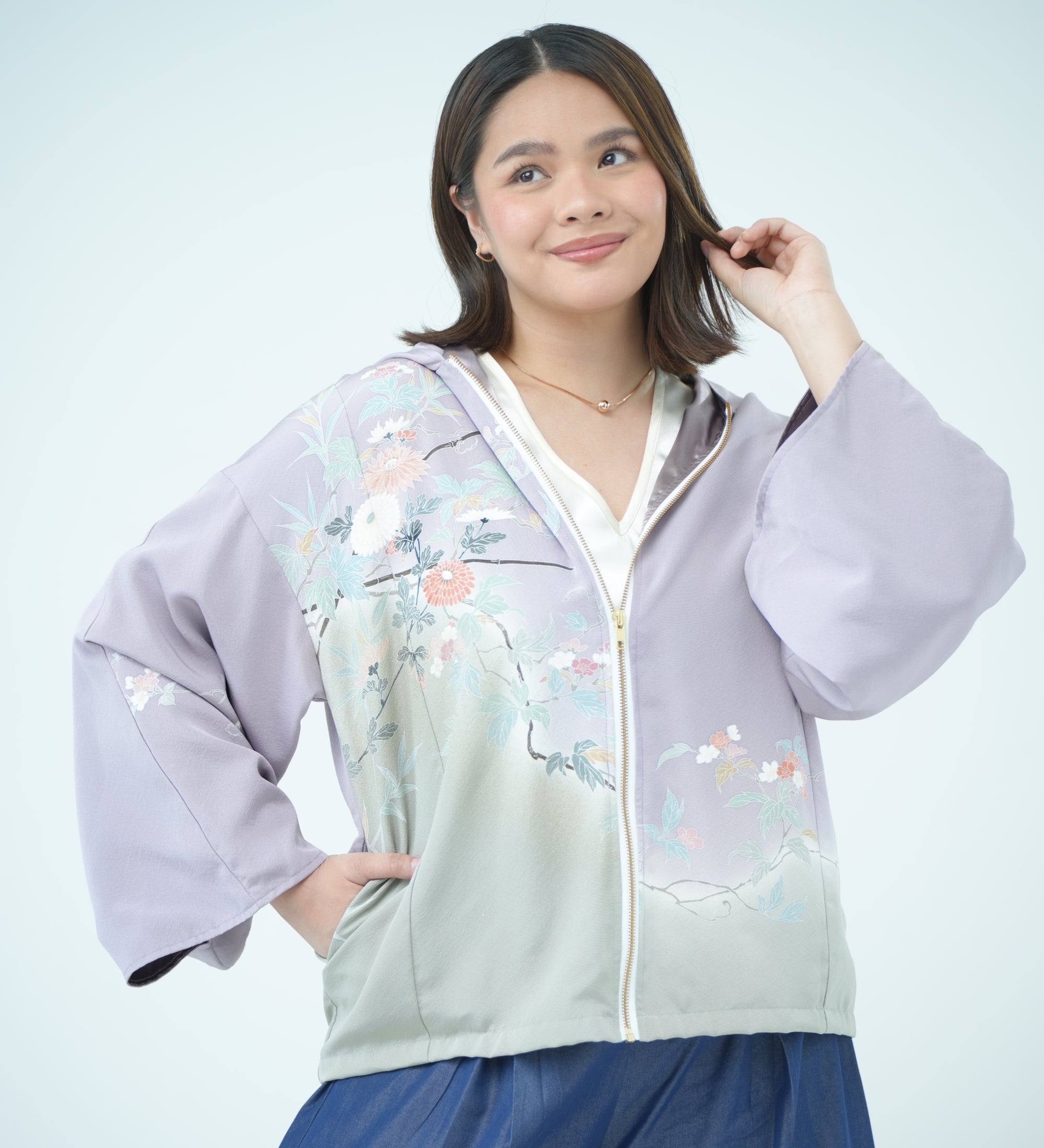 Premium On-hand: Lavender Hoodie With Zipper | HWZ6420