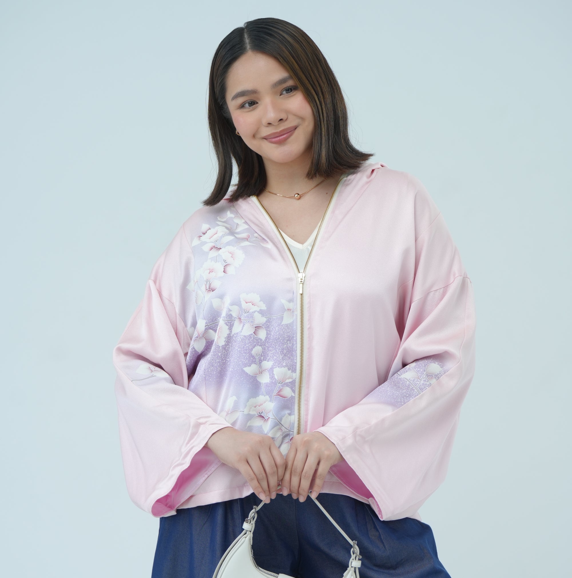 Premium On-hand: Baby pink Hoodie With Zipper | HWZ6207