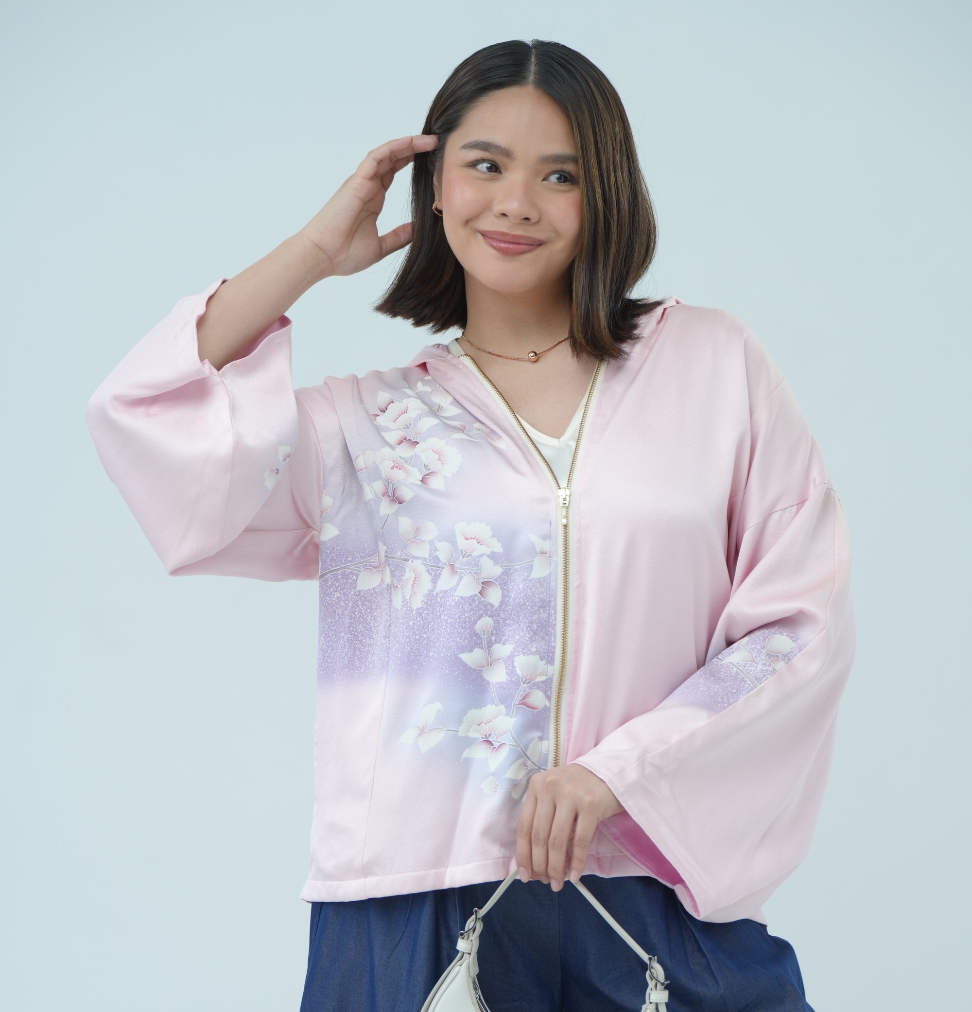 Premium On-hand: Baby pink Hoodie With Zipper | HWZ6207