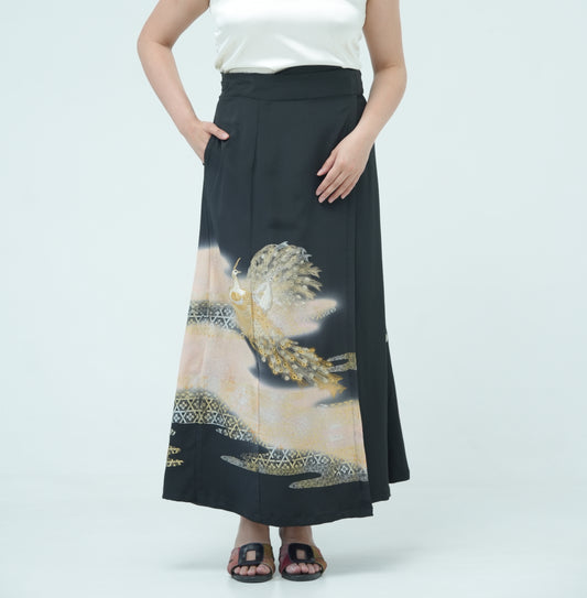 Premium On-hand: Wrap Skirt | 1T Black Peacock | WS7253Y