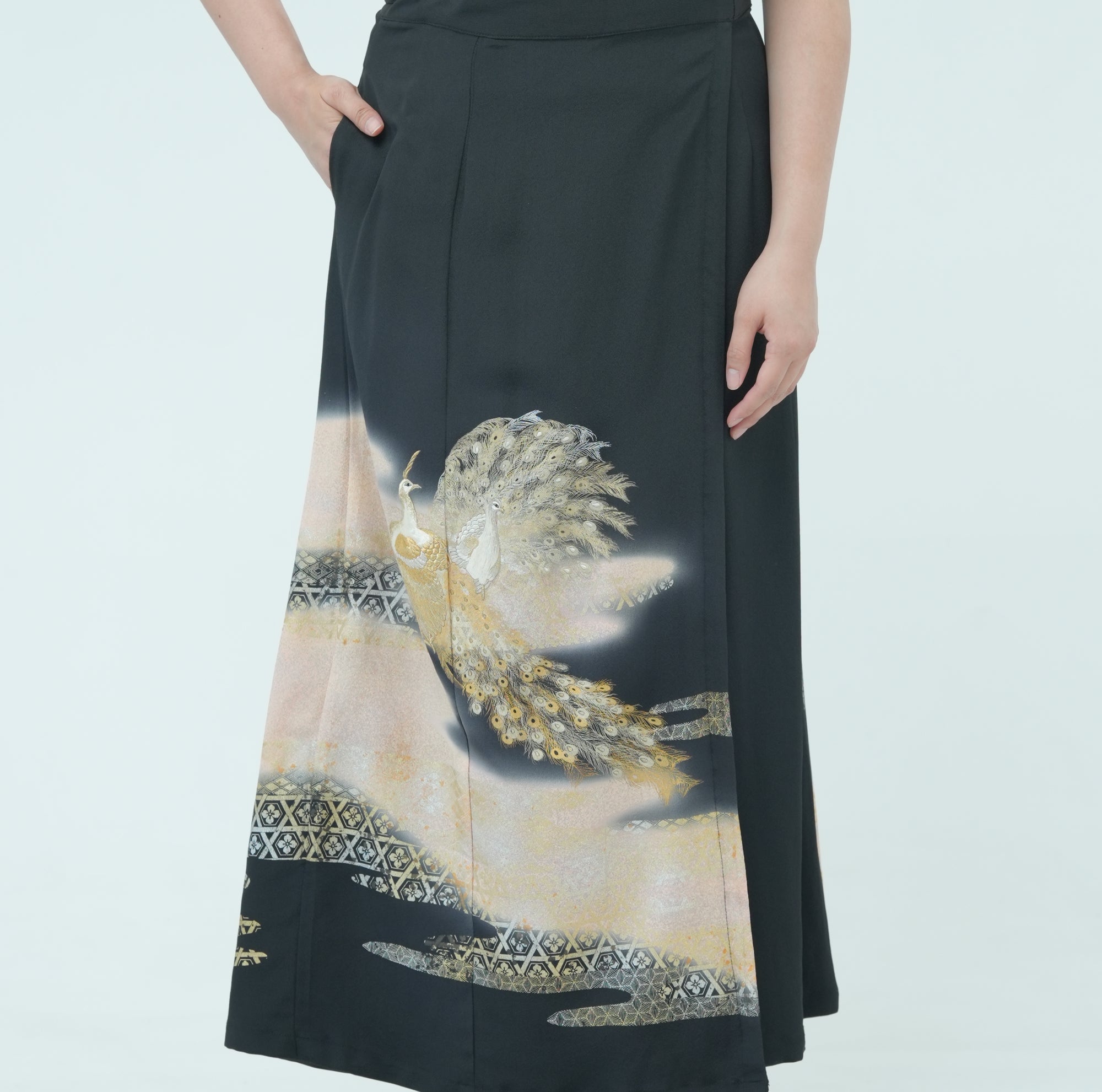 Premium On-hand: Wrap Skirt | 1T Black Peacock | WS7253Y