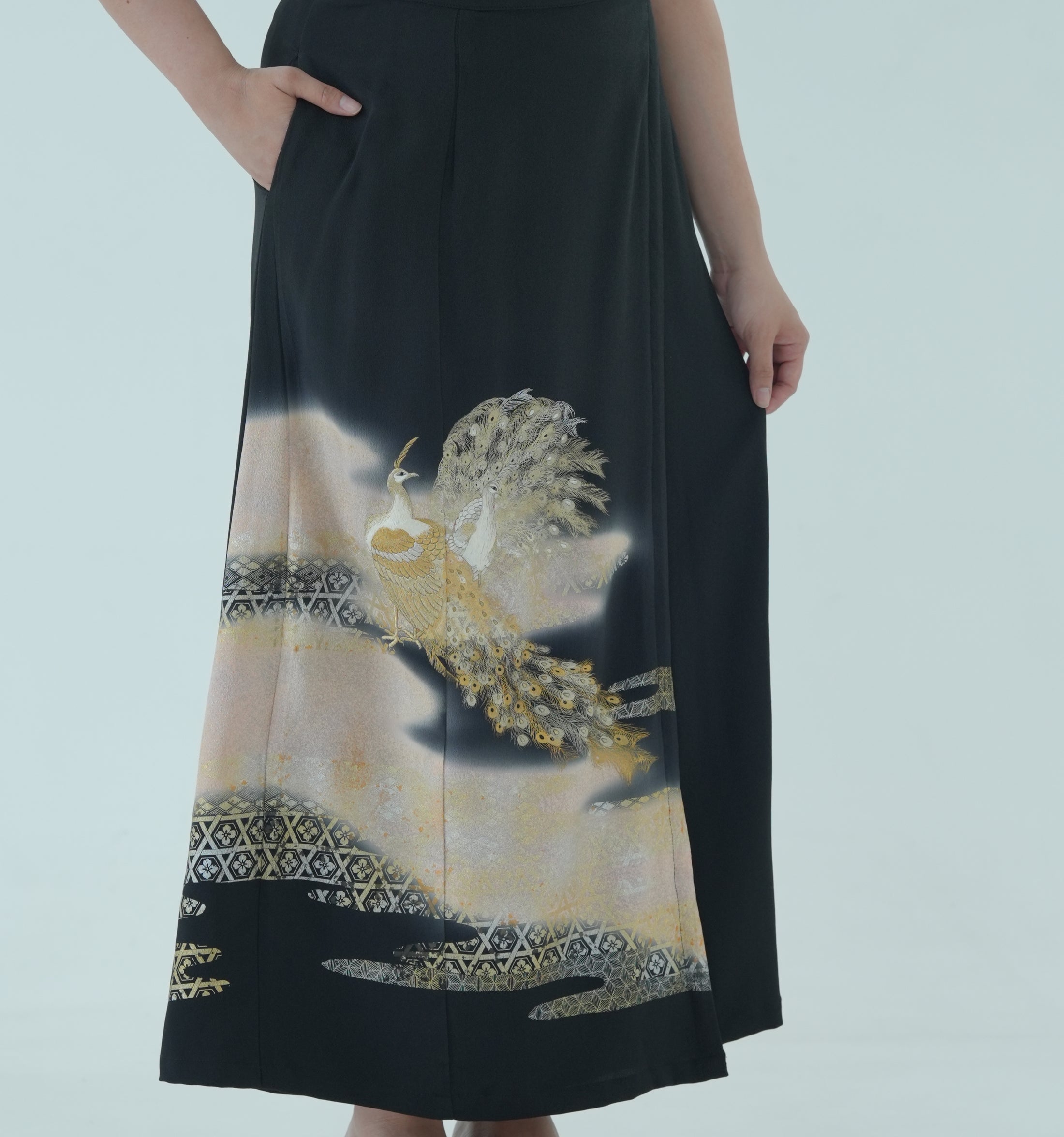Premium On-hand: Wrap Skirt | 1T Black Peacock | WS7253Y