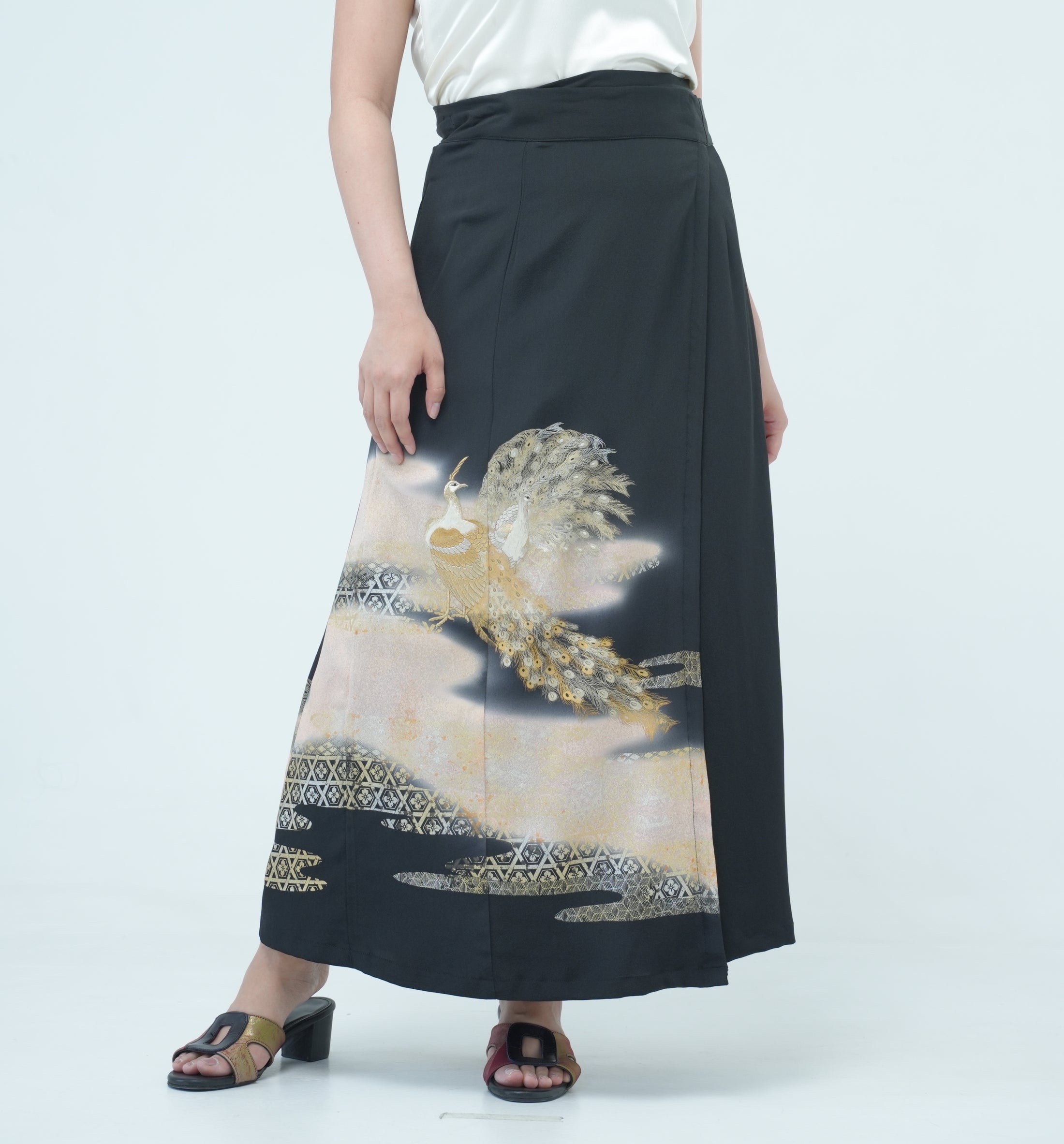 Premium On-hand: Wrap Skirt | 1T Black Peacock | WS7253Y
