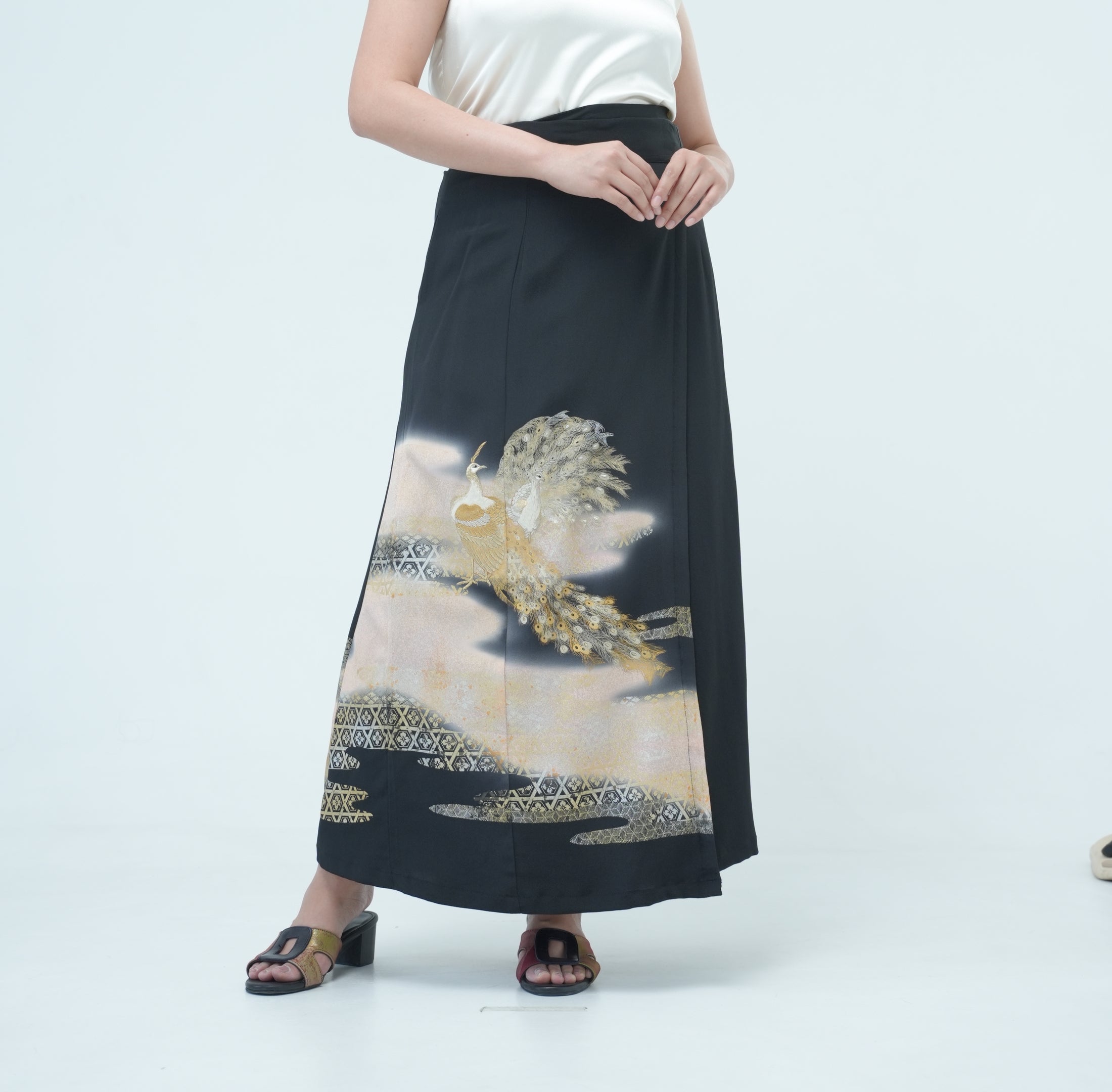 Premium On-hand: Wrap Skirt | 1T Black Peacock | WS7253Y