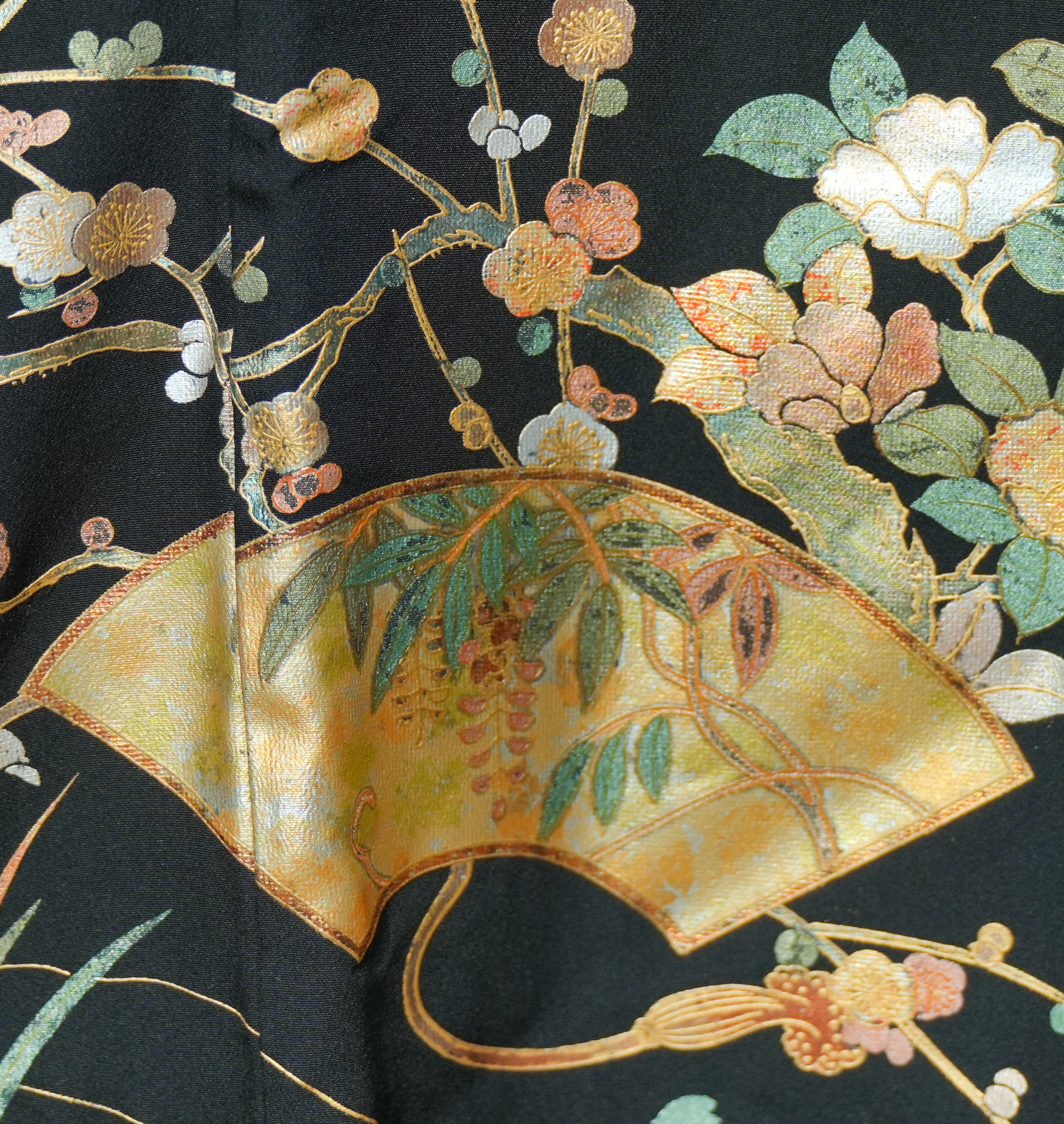 Premium Fabric SHO: 0313-13 Black gold fans