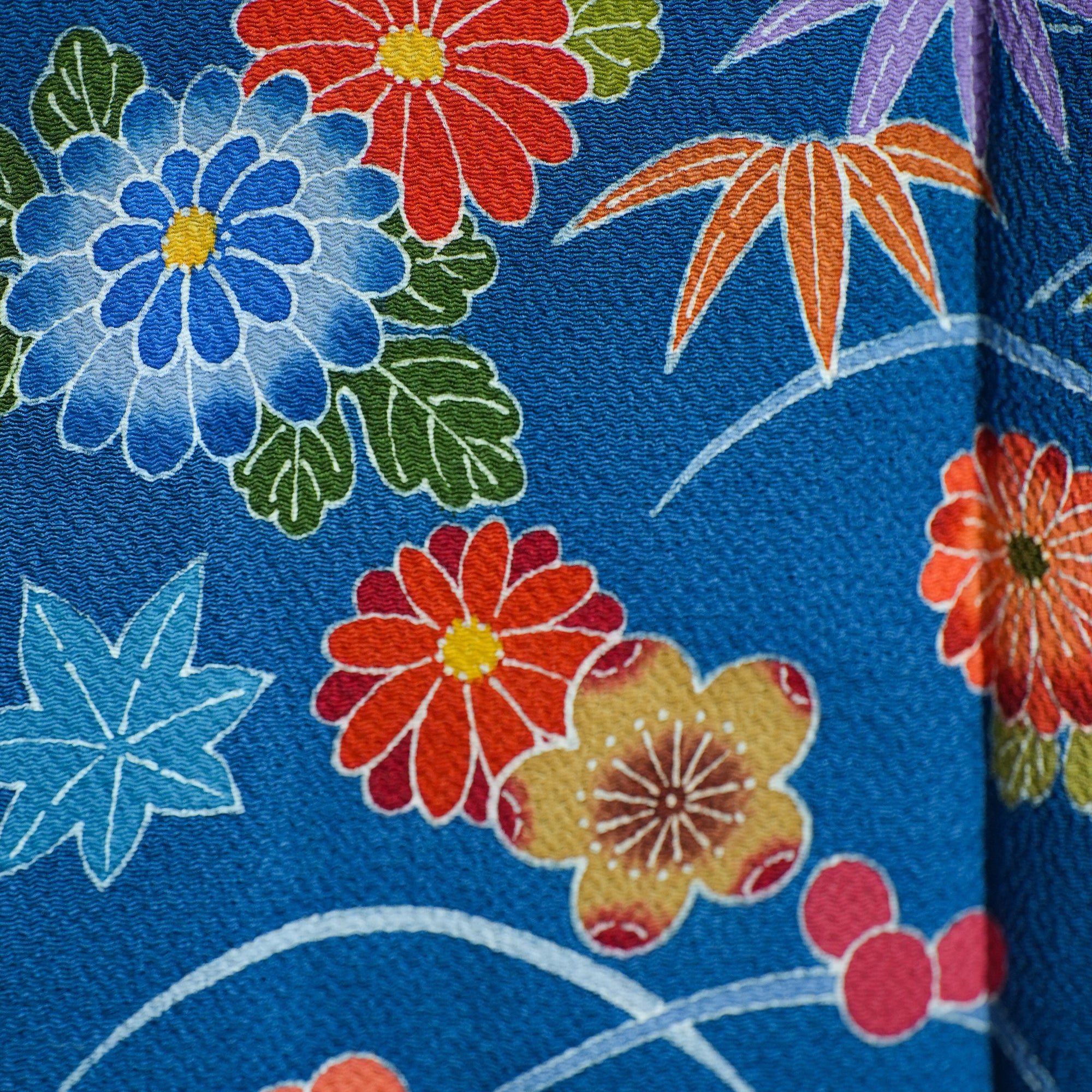 Bai Fabric: 0316-24- Blue vibrant flowers