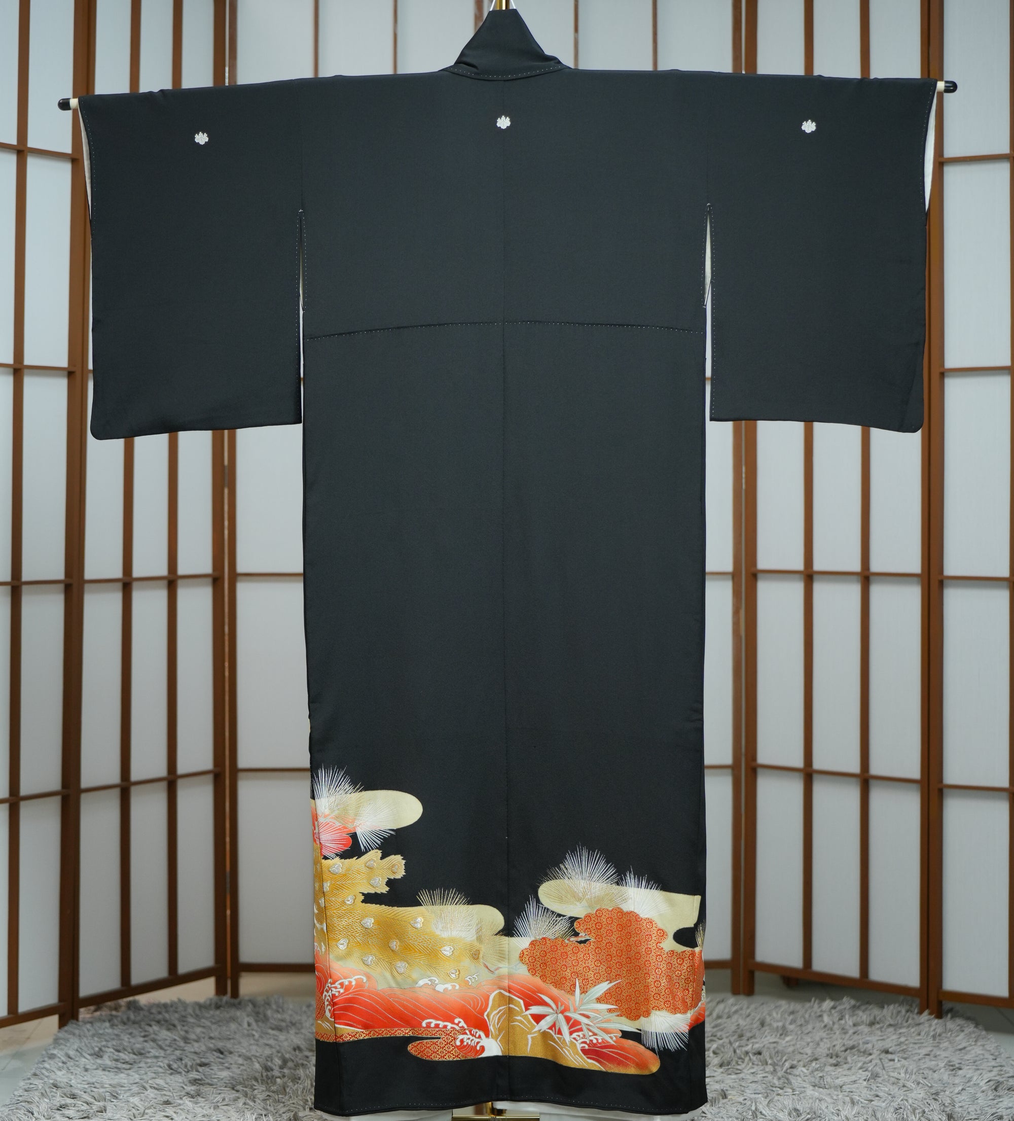 Premium Fabric SHO: 0317-07 | Black orange phoenix