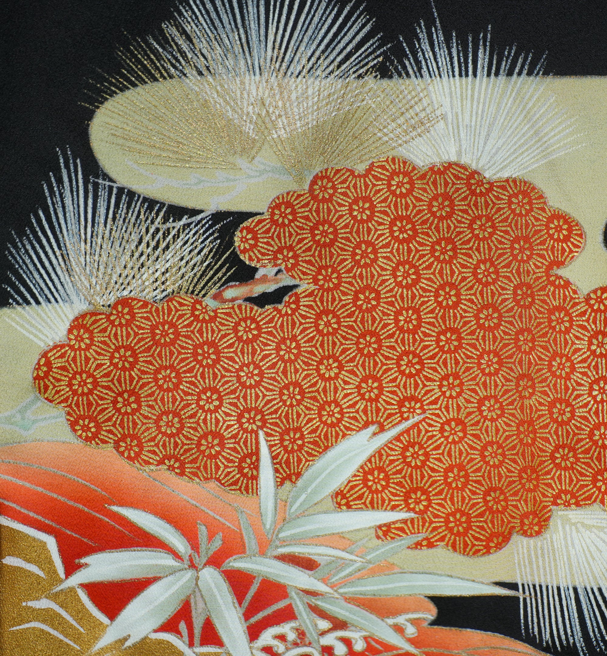 Premium Fabric SHO: 0317-07 | Black orange phoenix