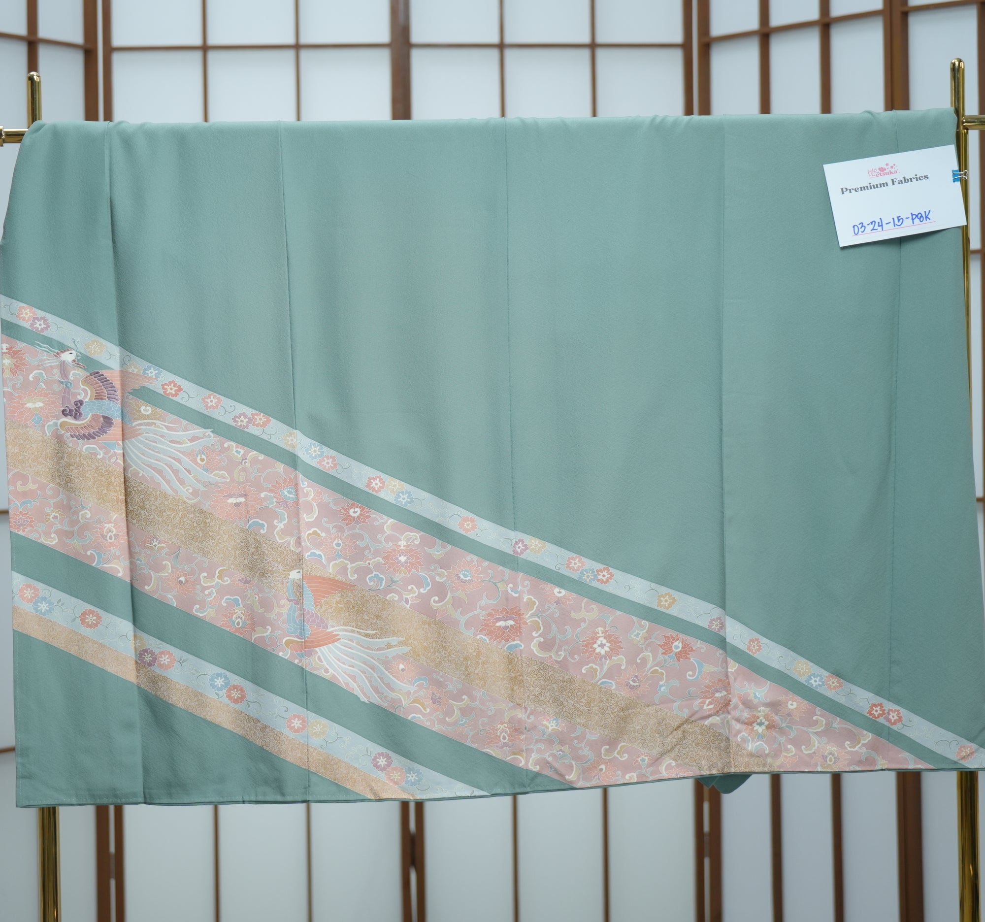 Bai Fabric: 0324_15 | Sage and Cloud Tail