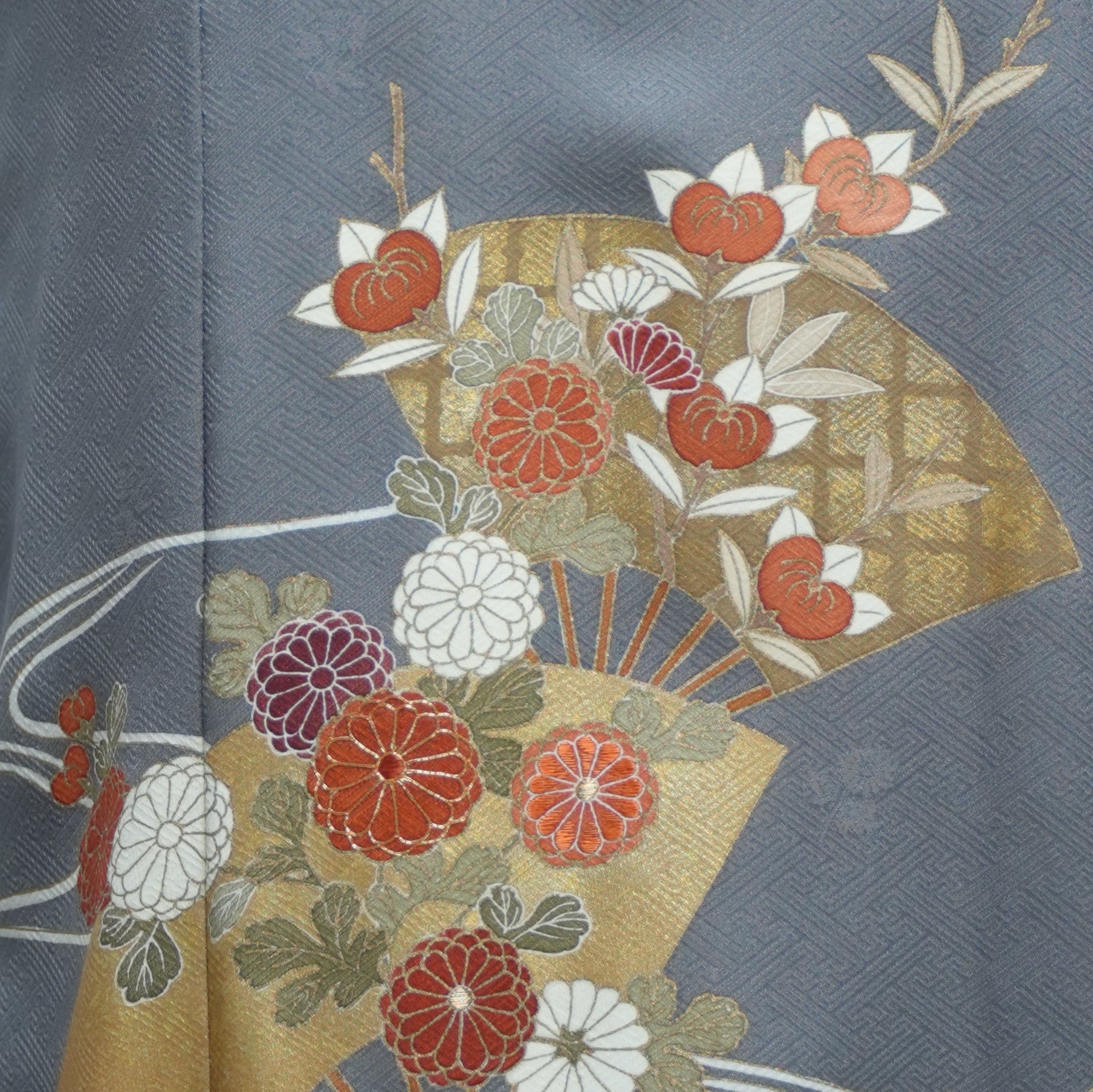 Premium On-hand: Gray Halter Dress Floral Fans | HD5919 XLB