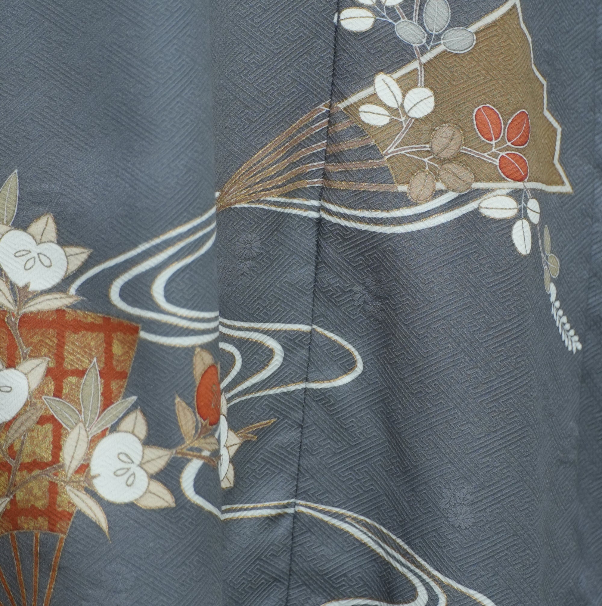 Premium On-hand: Gray Halter Dress Floral Fans | HD5919 XLB