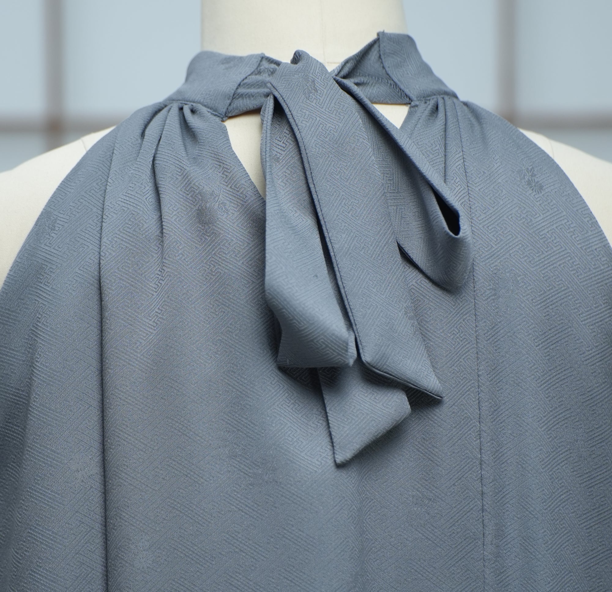 Premium On-hand: Gray Halter Dress Floral Fans | HD5919 XLB