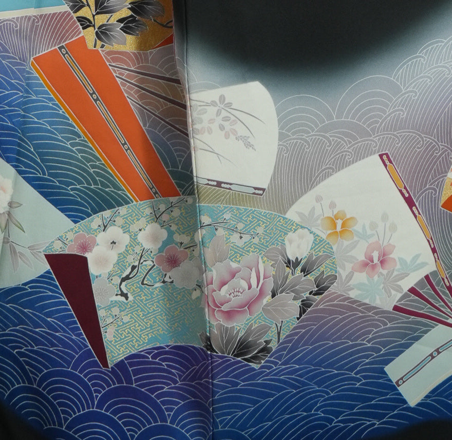 Rare!! Chiku Fabric: 0327-22 Fans in ocean 🌊