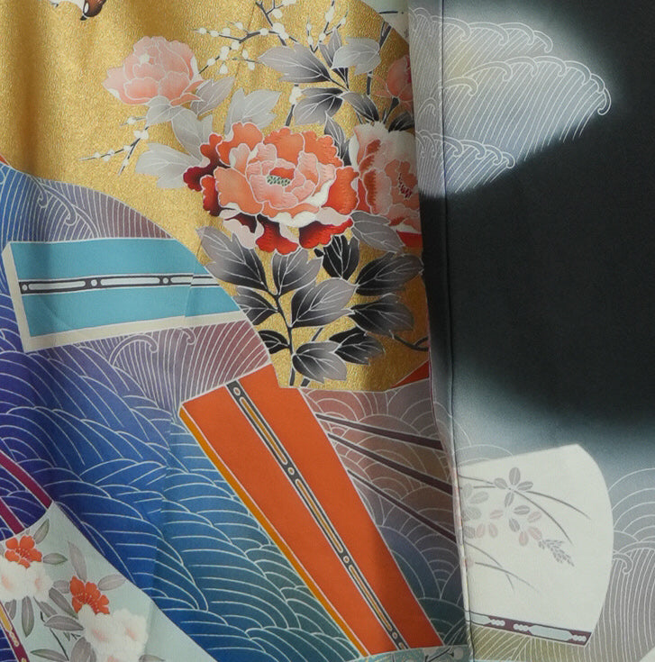 Rare!! Chiku Fabric: 0327-22 Fans in ocean 🌊