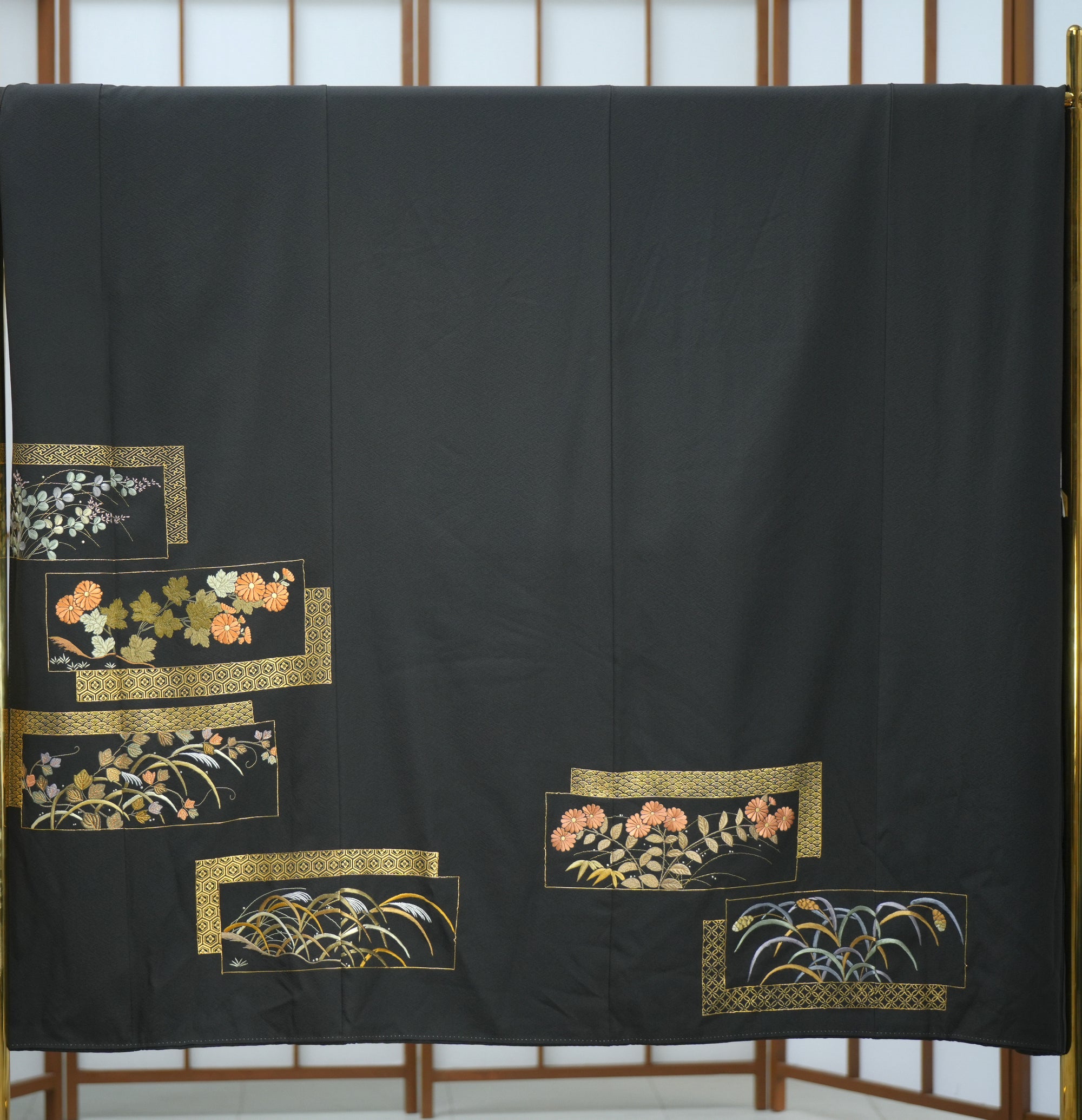 Bai Fabric: 0327-05 | Black framed florals