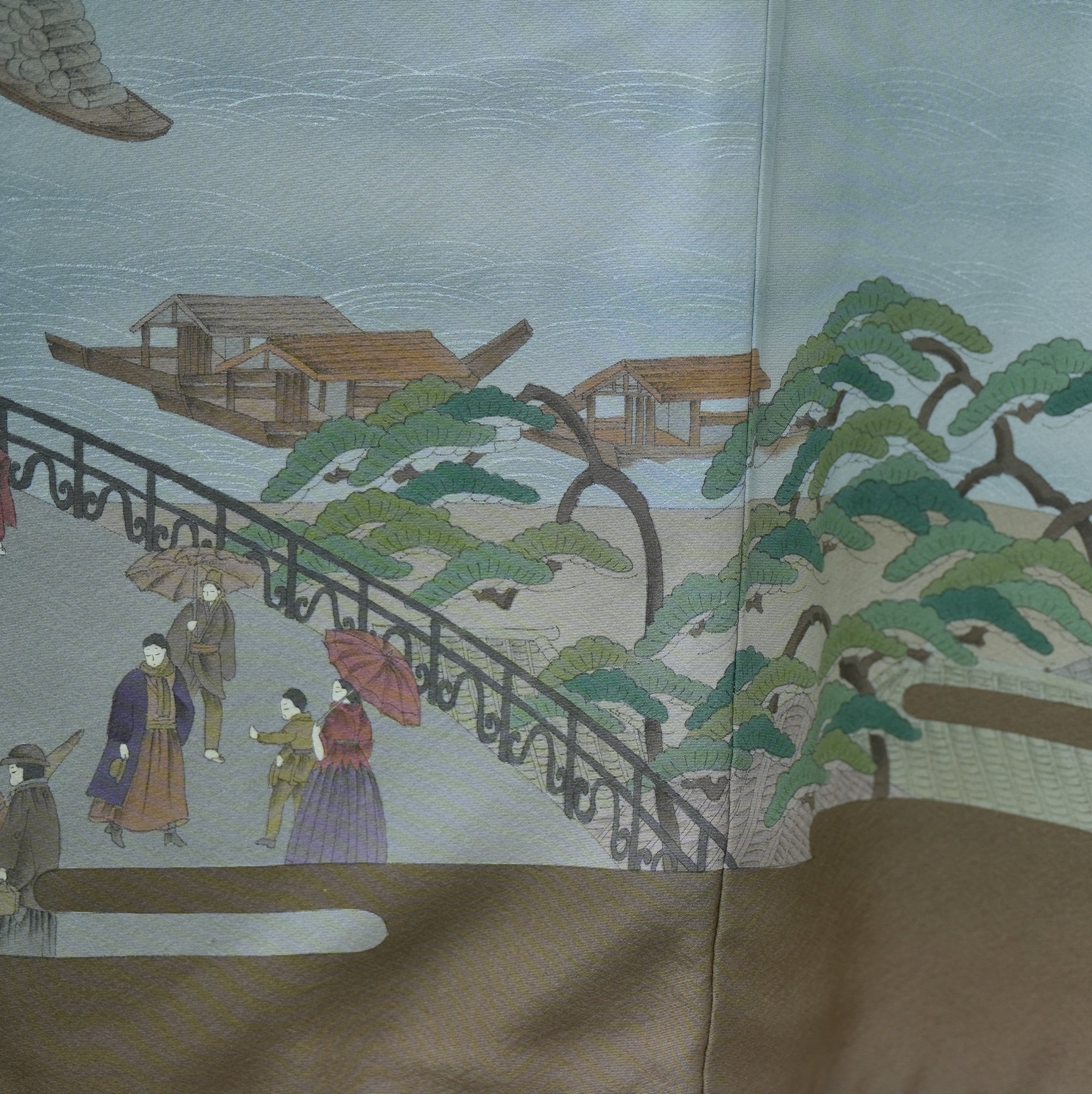 Chiku Fabric: 0327-15 People in Color on the Bridge