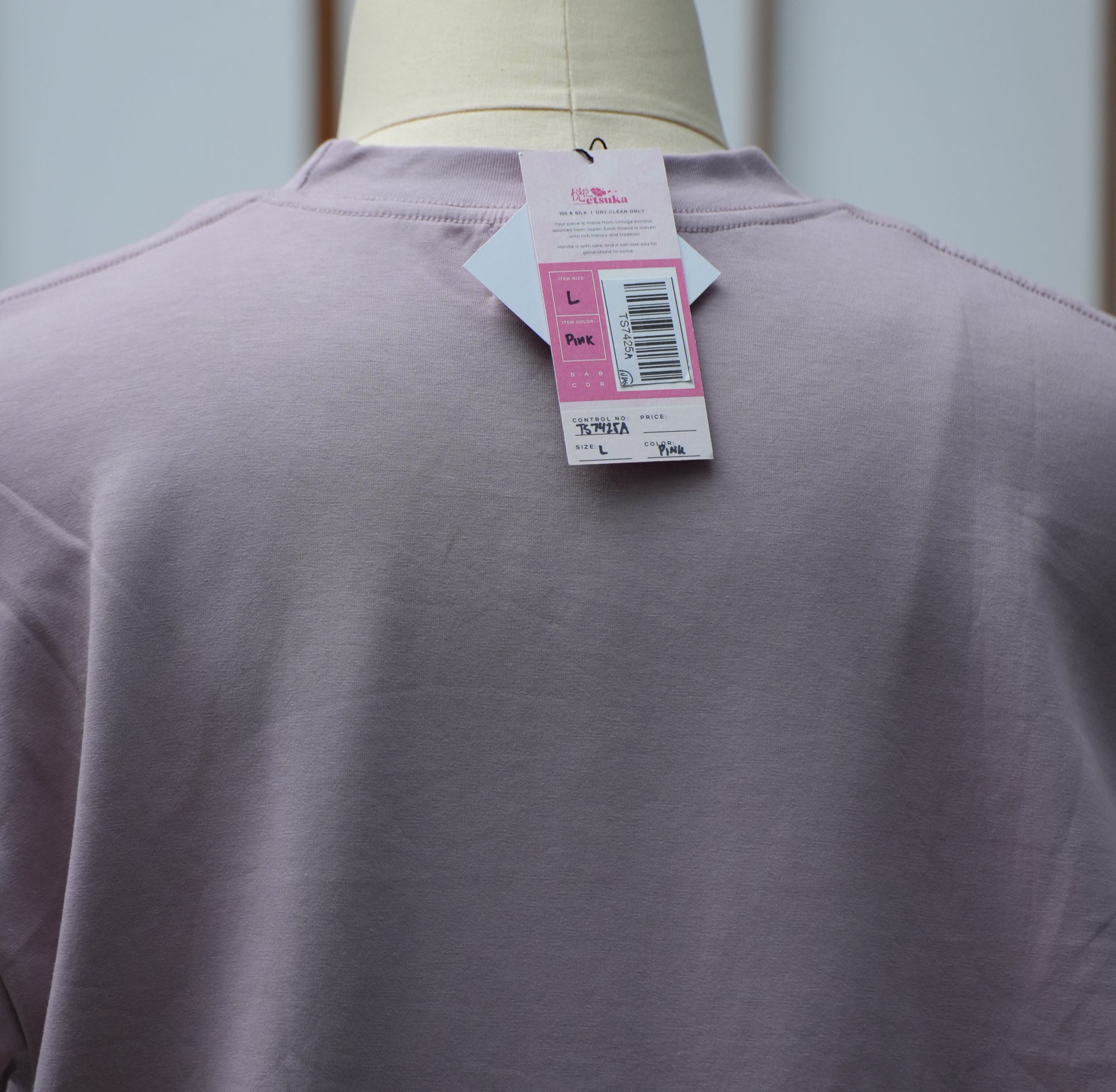 Premium On-hand: Pink Men’s patchwork shirt | L | TS7425