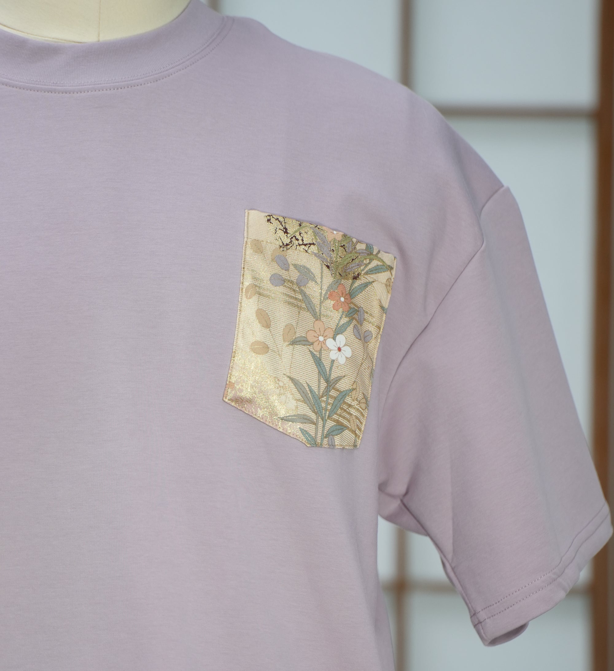 Premium On-hand: Pink Men’s patchwork shirt | L | TS7425