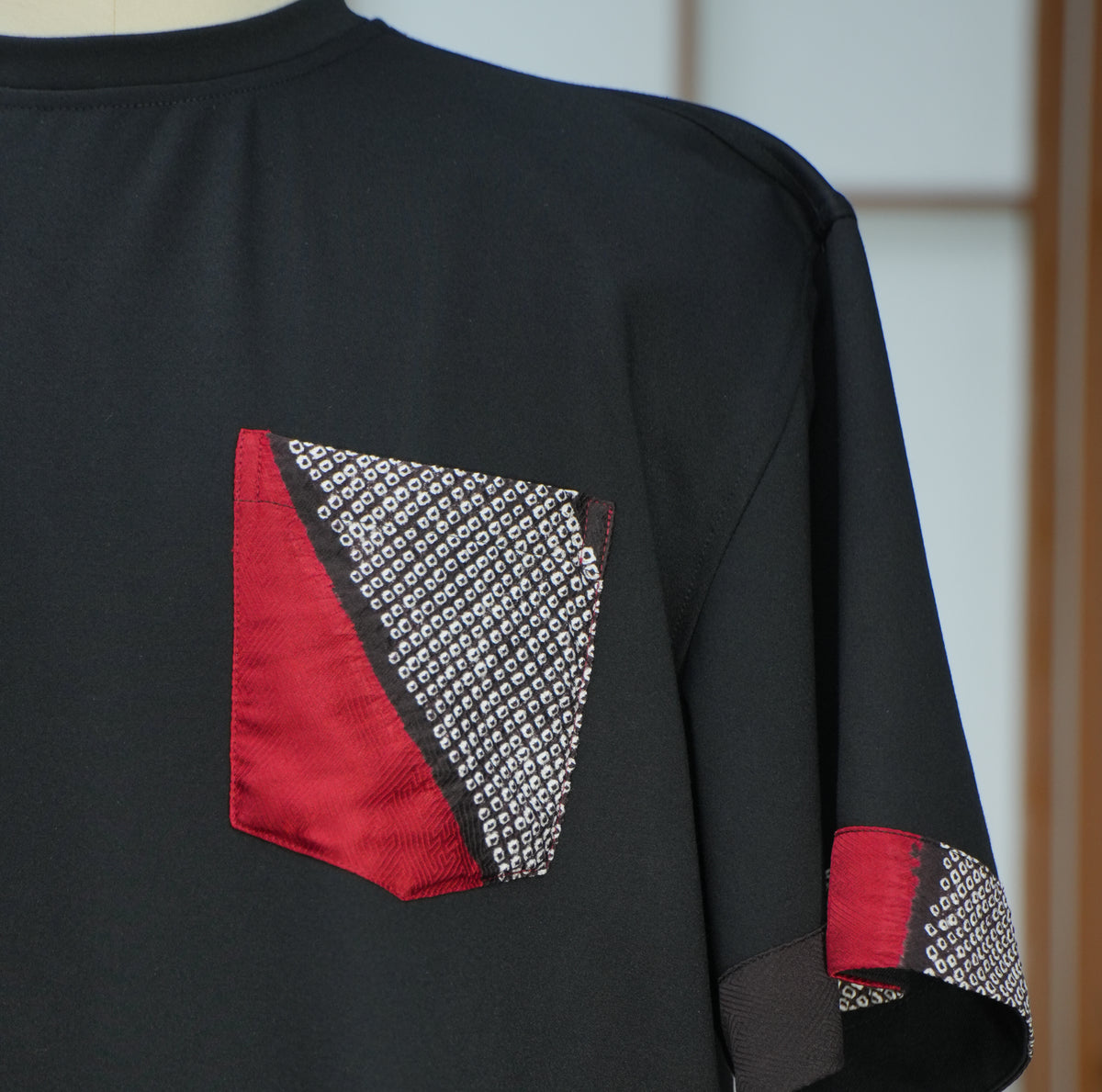 Premium On-hand: Black red Oversized Shirt | LARGE | OS5346