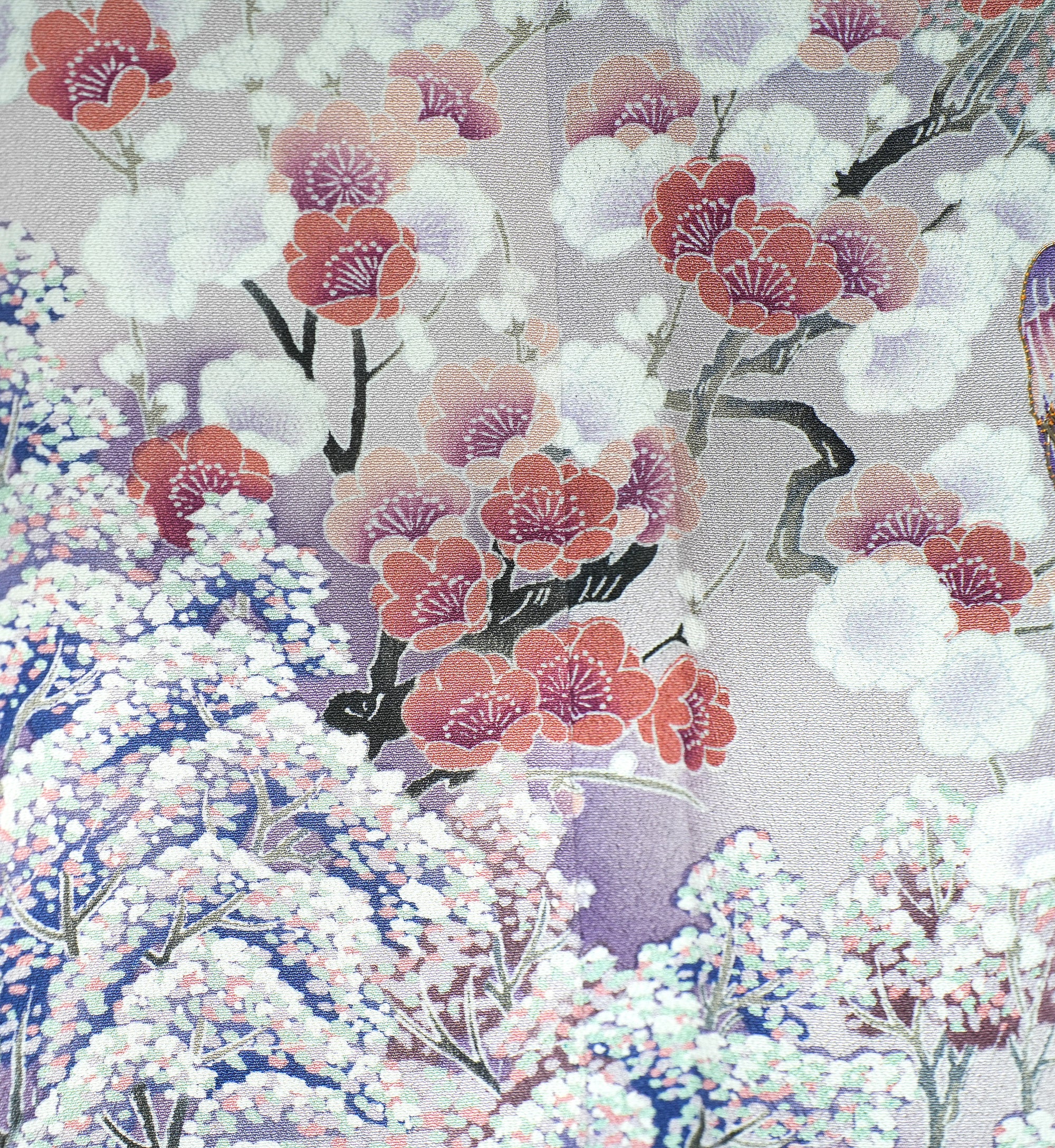 Chiku Fabric: SPRINGM6-09 | Black flower mountain