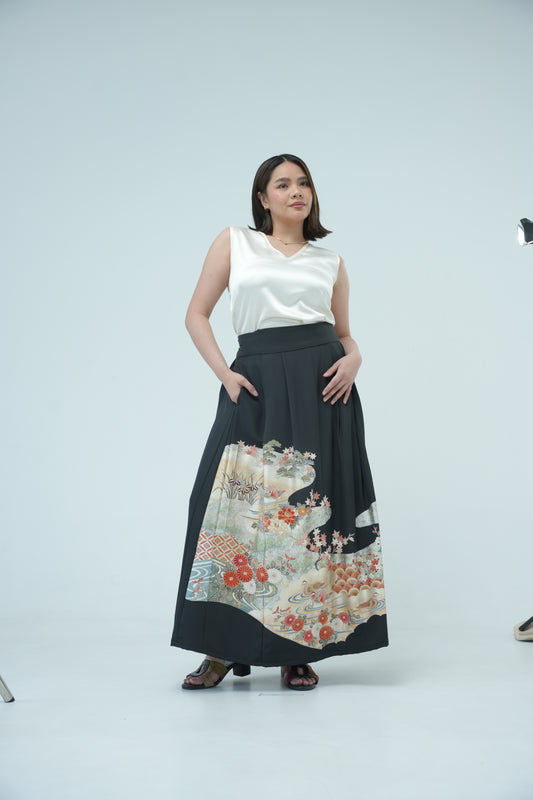 Kimono Hanbok-inspired skirt