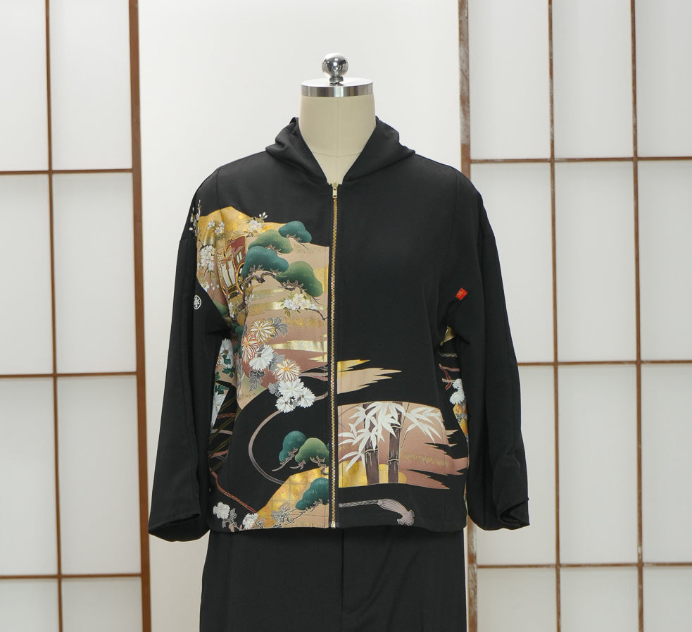 5.14 Premium On-hand: Black Hoodie With Zipper | HWZ7164Y