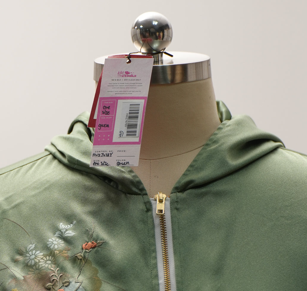 5.14 Premium On-hand: Green Hoodie With Zipper | HWZ7678