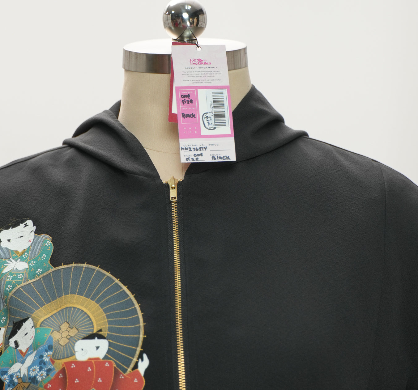 5.14 Premium On-hand:  Black Hoodie With Zipper | HWZ7681Y