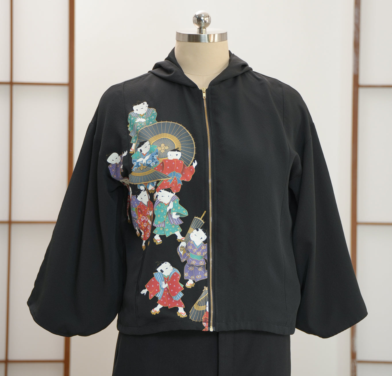 5.14 Premium On-hand:  Black Hoodie With Zipper | HWZ7681Y