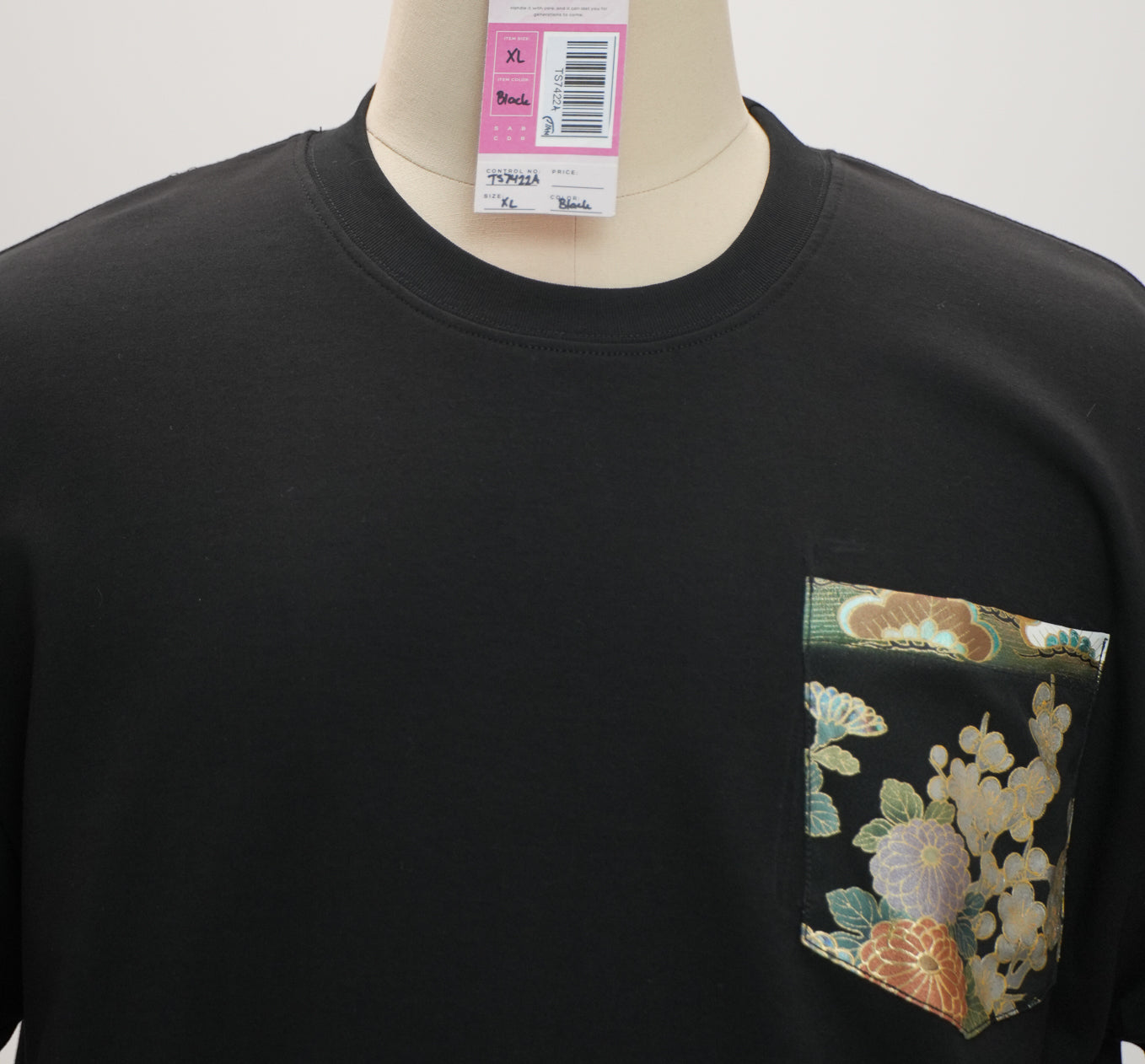 Premium On-hand: Black Men’s patchwork shirt | XL | TS7422A -mtss