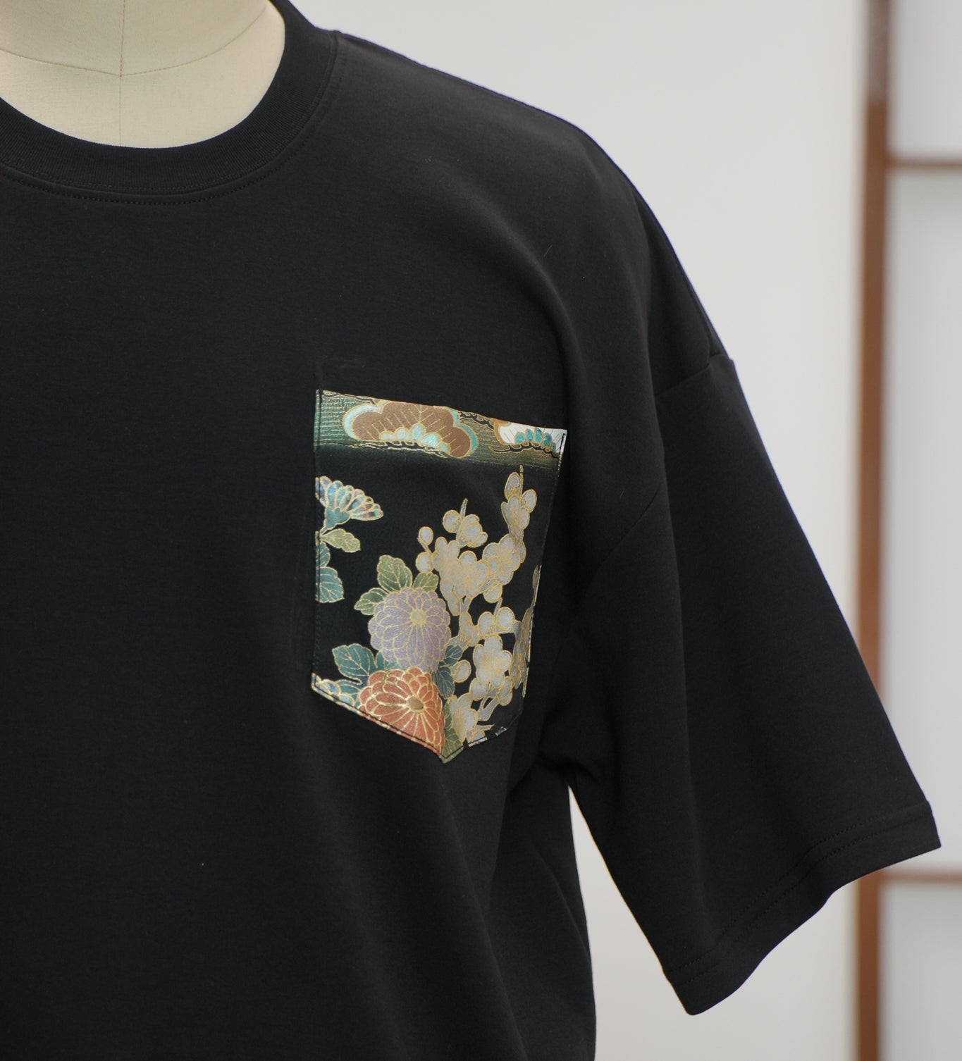 Premium On-hand: Black Men’s patchwork shirt | XL | TS7422A -mtss