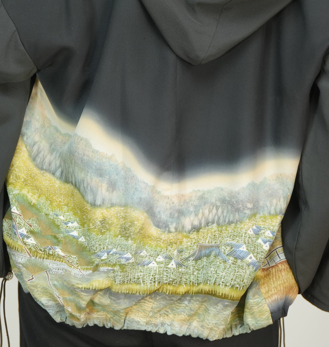 Premium On-hand: Black Hoodie | H6340Y (yuzen painting!)
