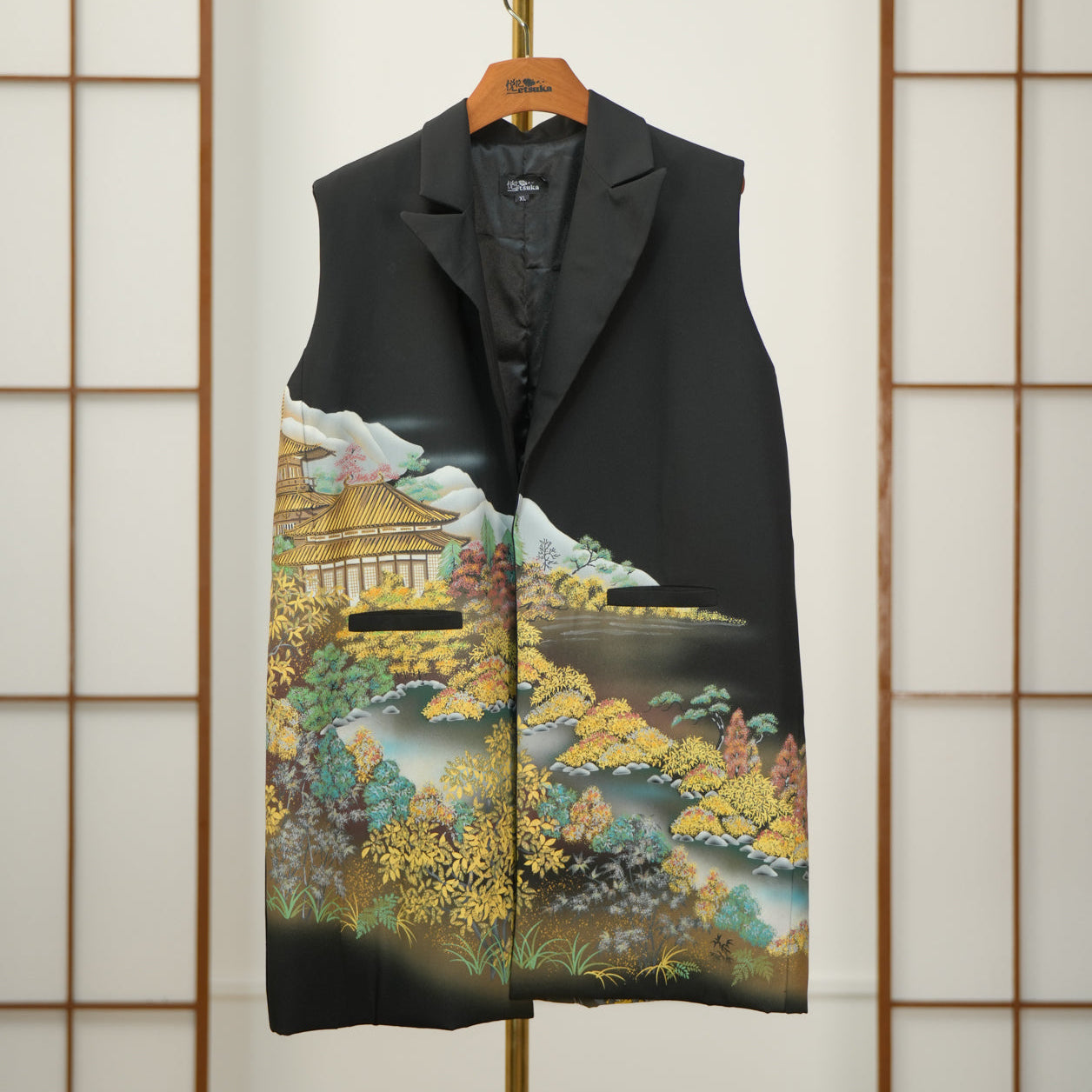 Premium On-hand: Black No sleeves suit jacket | XL | NSSJ7057M